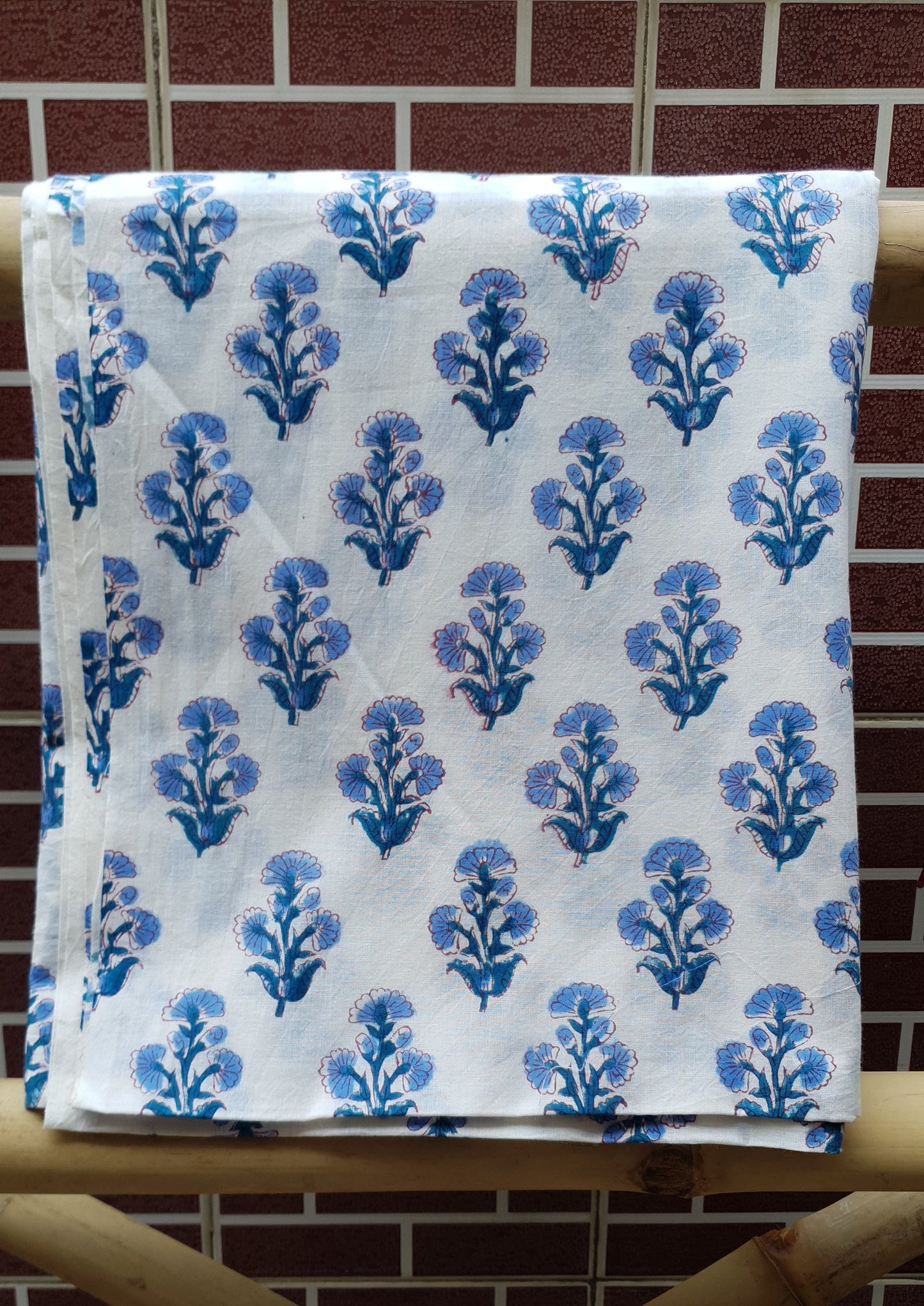 Blue & White HBP Cotton Suit with Kota Doria Dupatta CKHB-0001