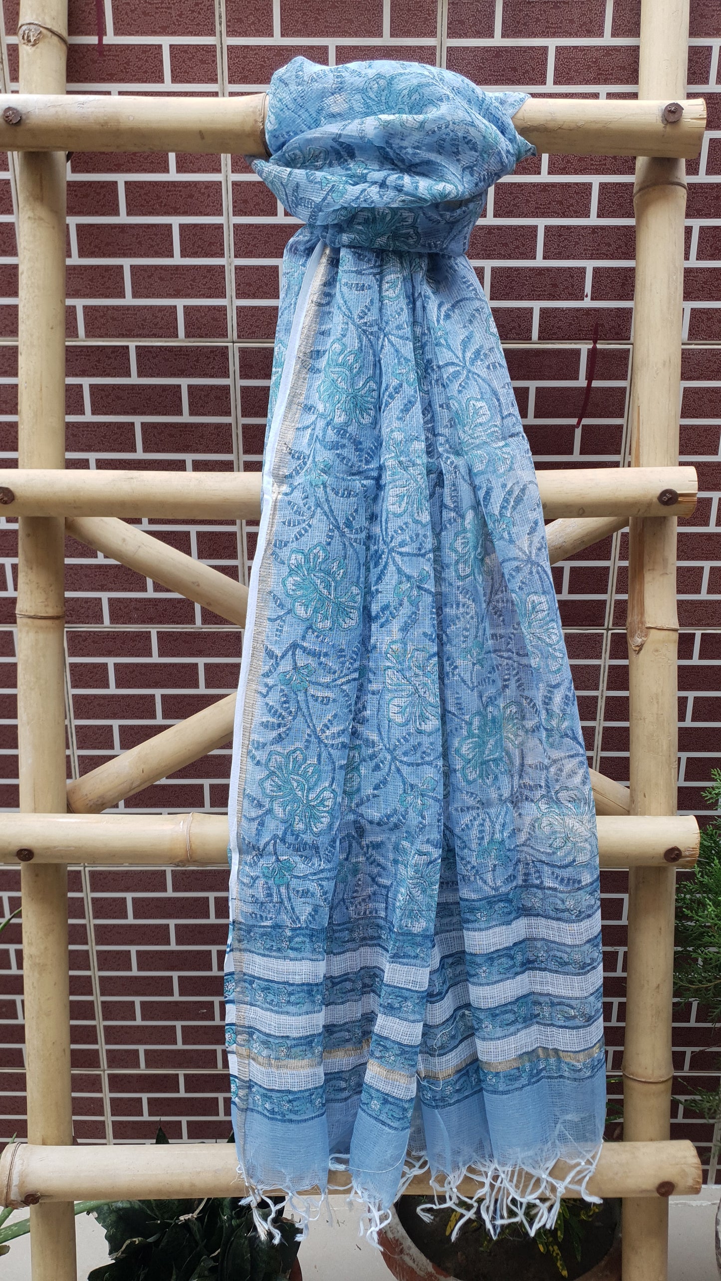 Blue HBP Cotton Suit with Kota Doria Dupatta CKHB-0006