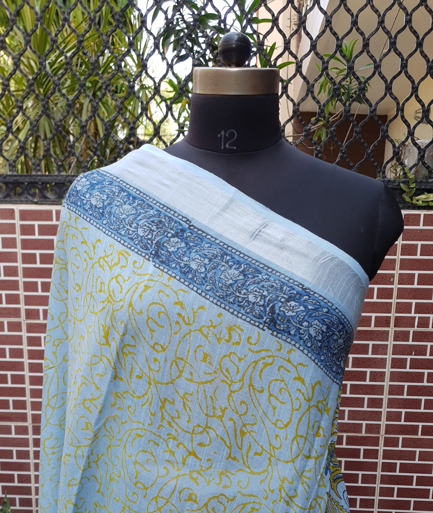 Ice Blue HBP Linen Saree LNHB-0002