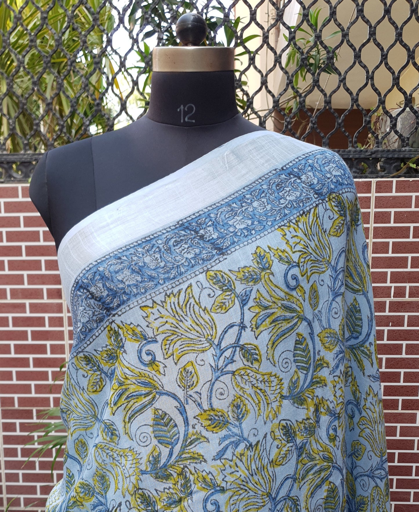 Ice Blue HBP Linen Saree LNHB-0002