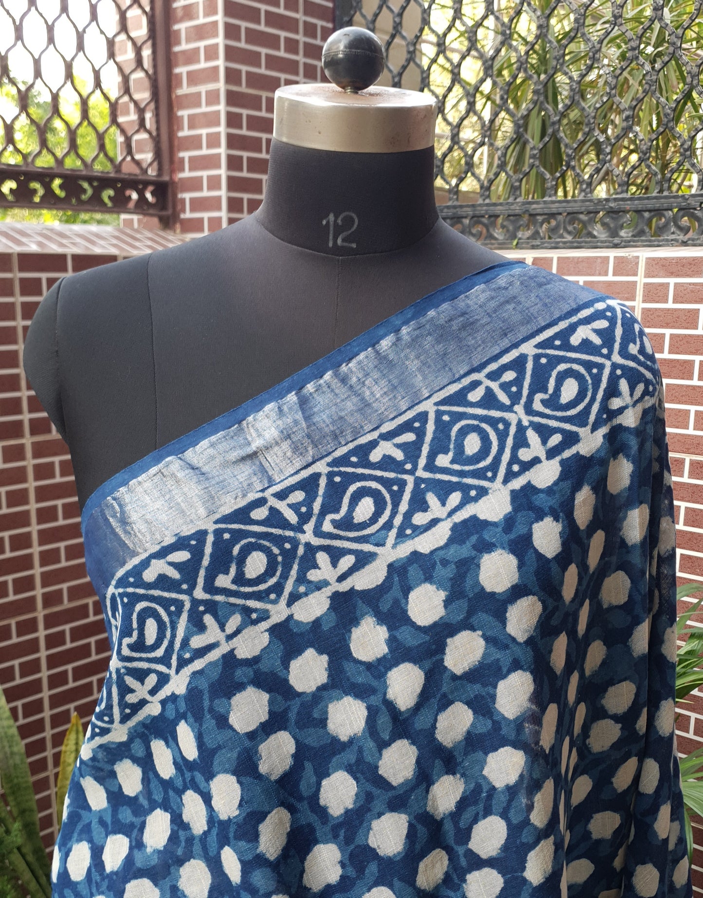 Indigo HBP Linen Saree LNHB-0006