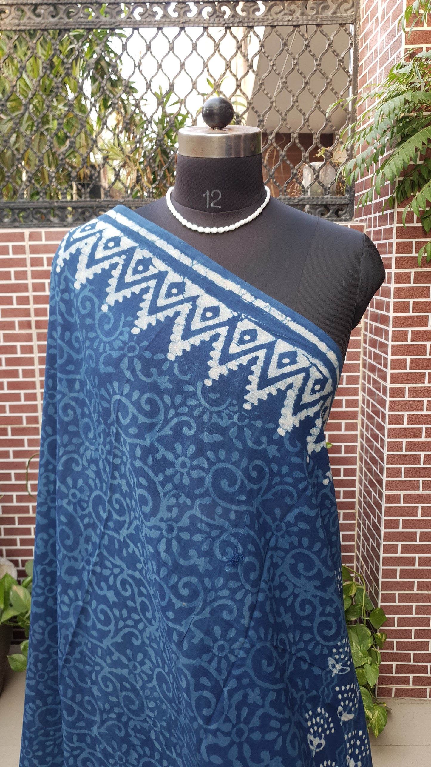 Indigo HBP Mul Cotton Saree MCHB-0012