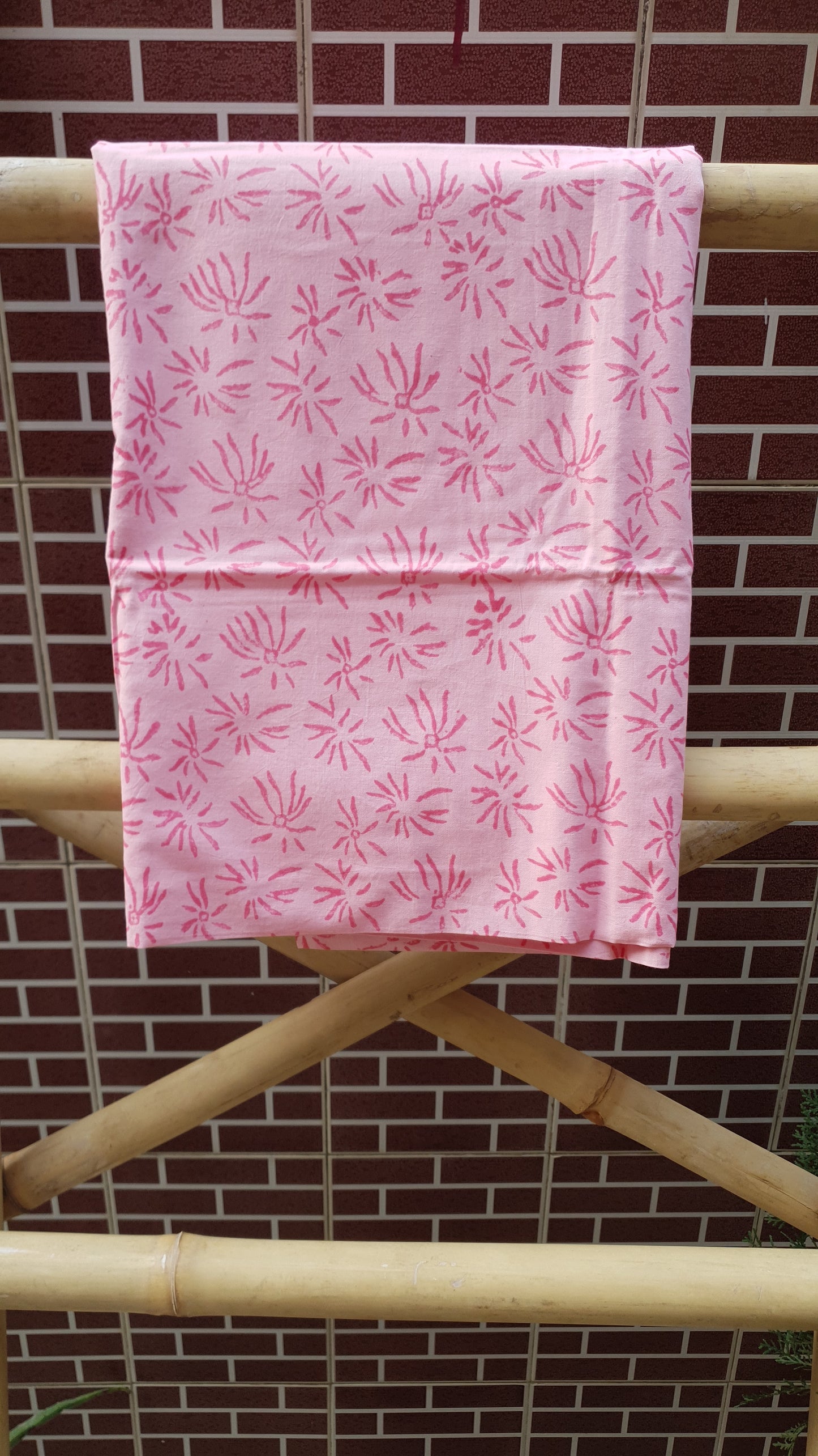 Custard Yellow & Pink HBP Cotton Suit with Mul Dupatta CMHB-0015