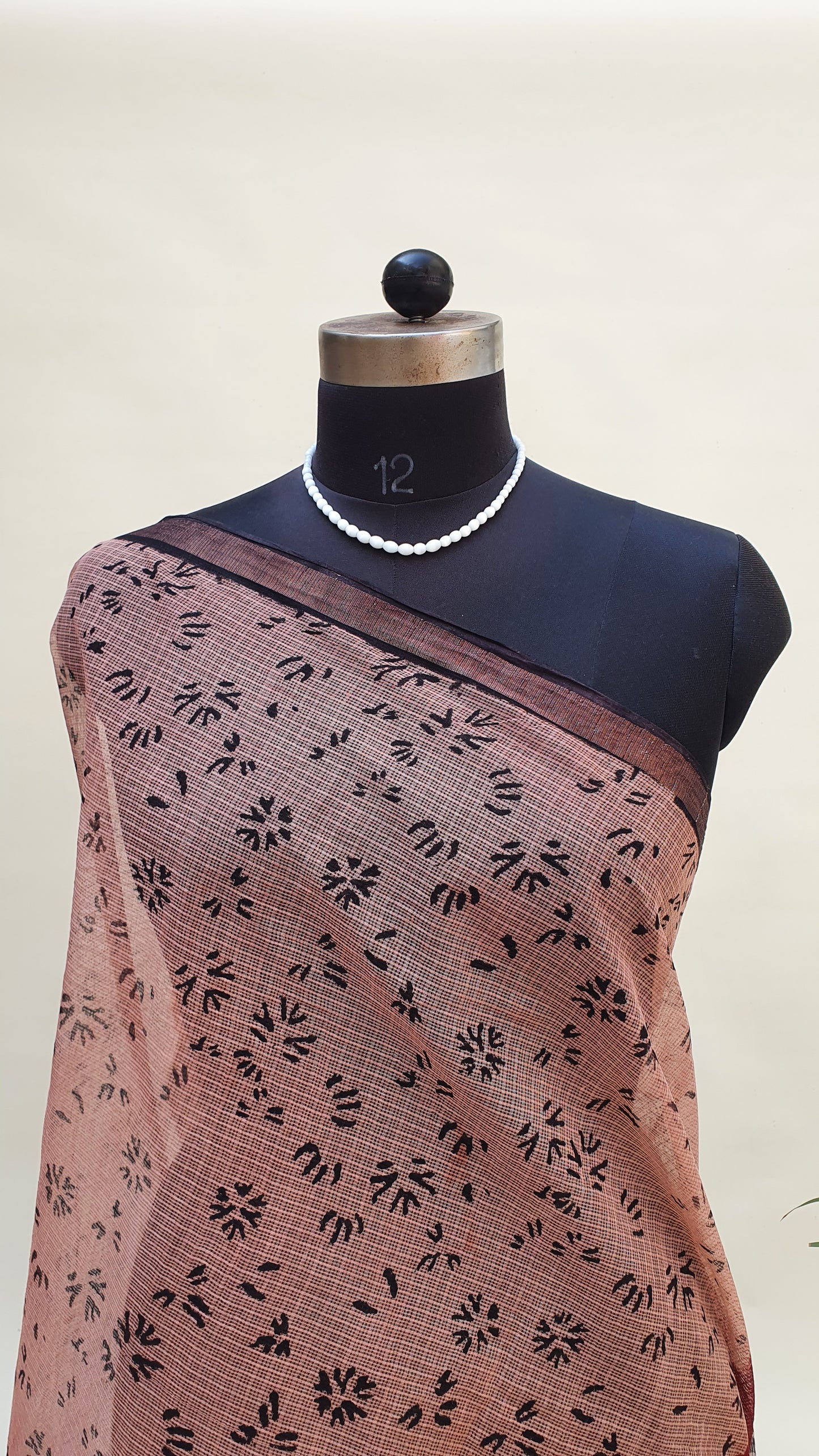 Maroon Kota Doria Saree KDHB-0009