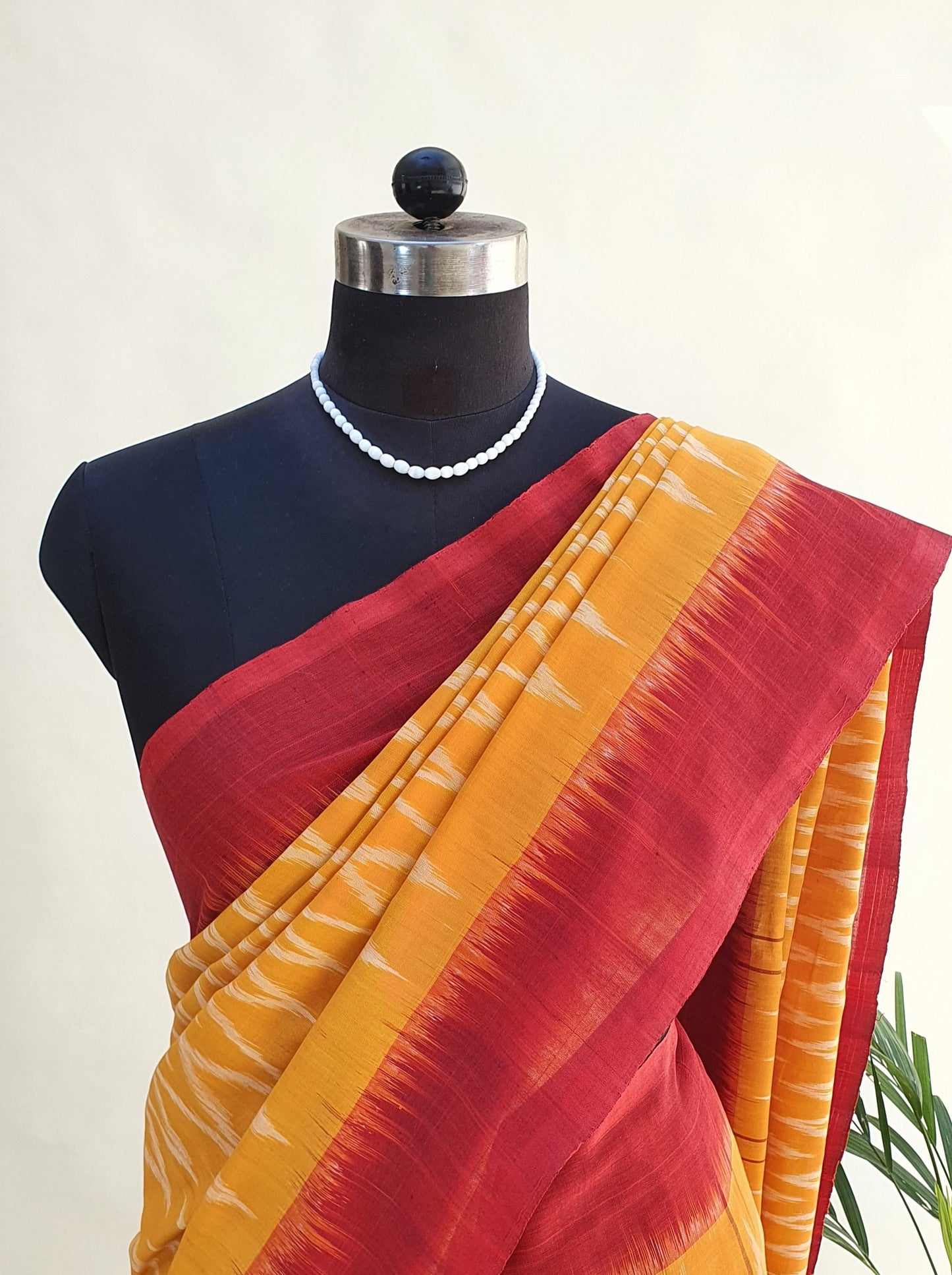 Marigold Yellow Hand Woven Pochampalli Ikkat Saree PPHW-0007