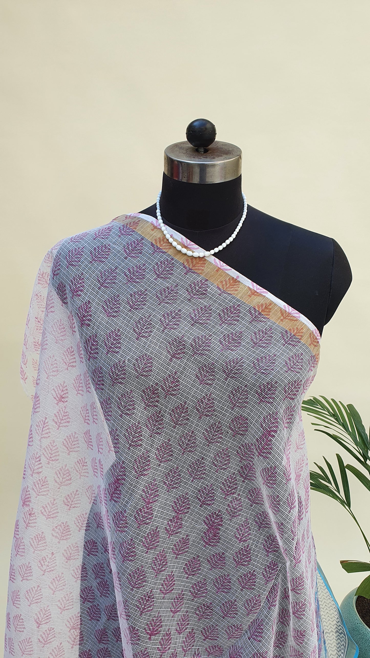 Blue Kota Doria Saree KDHB-0005