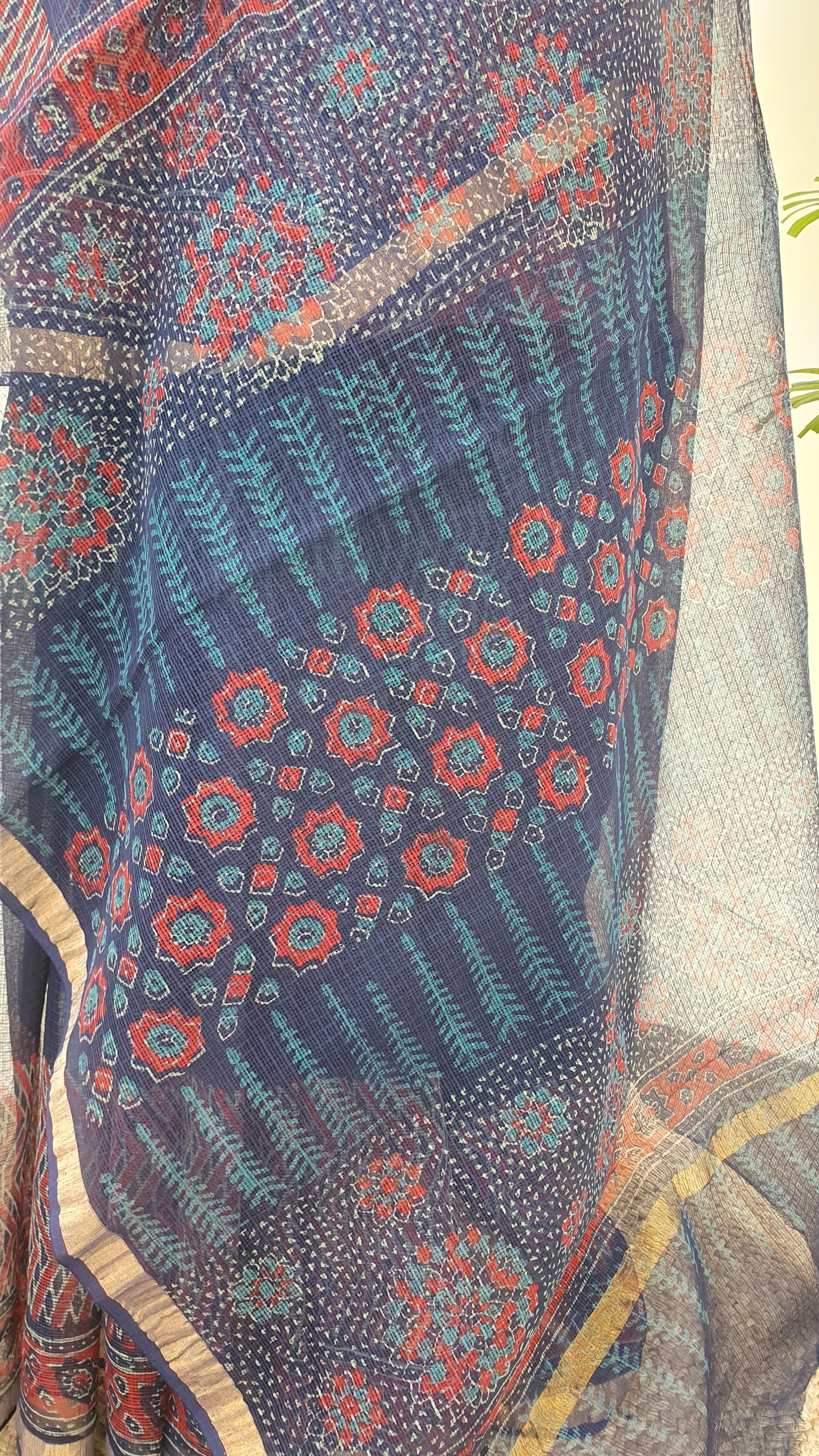 Indigo Kota Doria Saree KDHB-0008