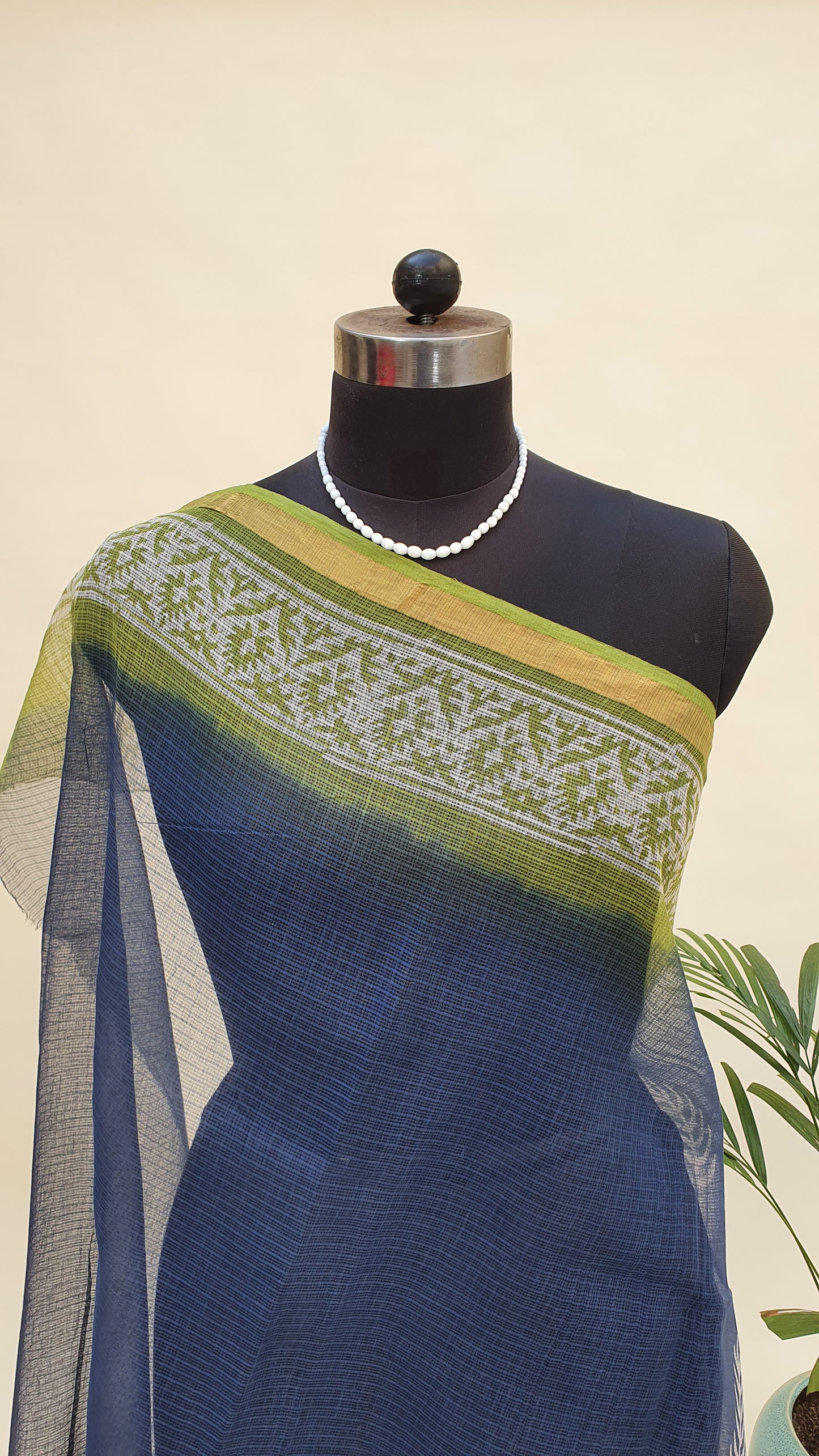 Deep Blue Kota Doria Saree KDHB-0007