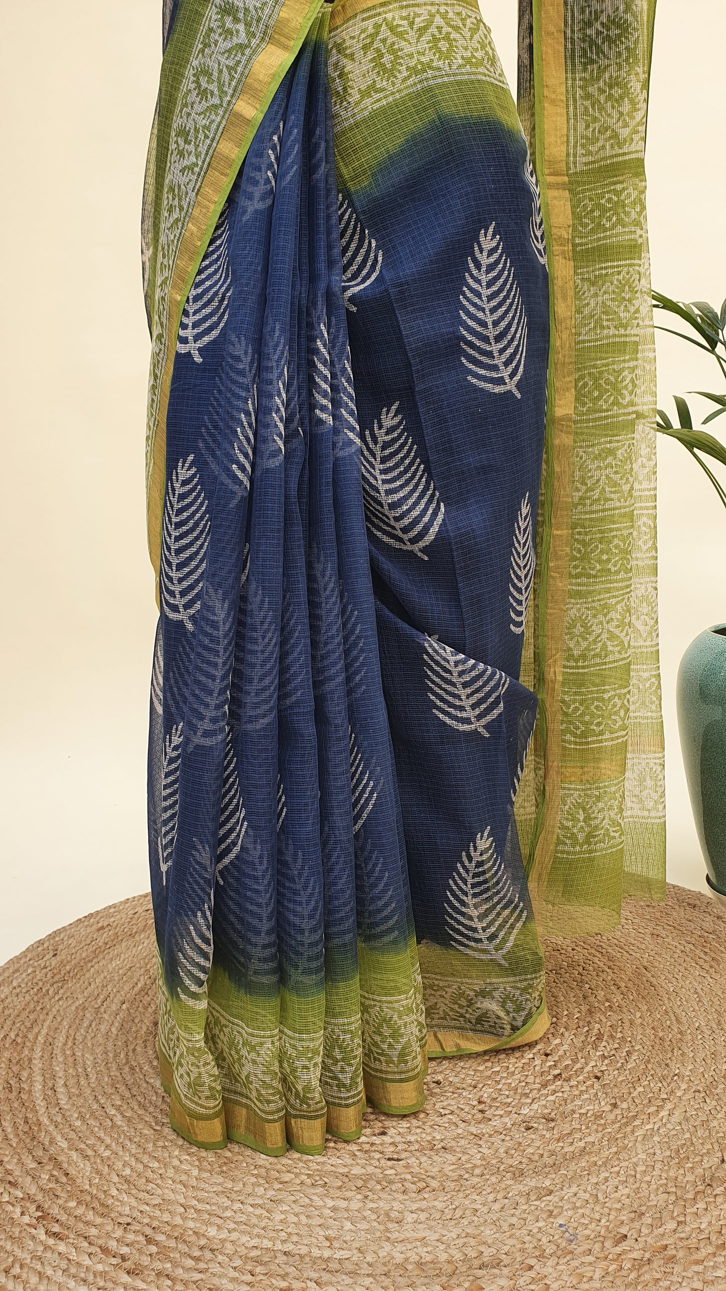 Deep Blue Kota Doria Saree KDHB-0007