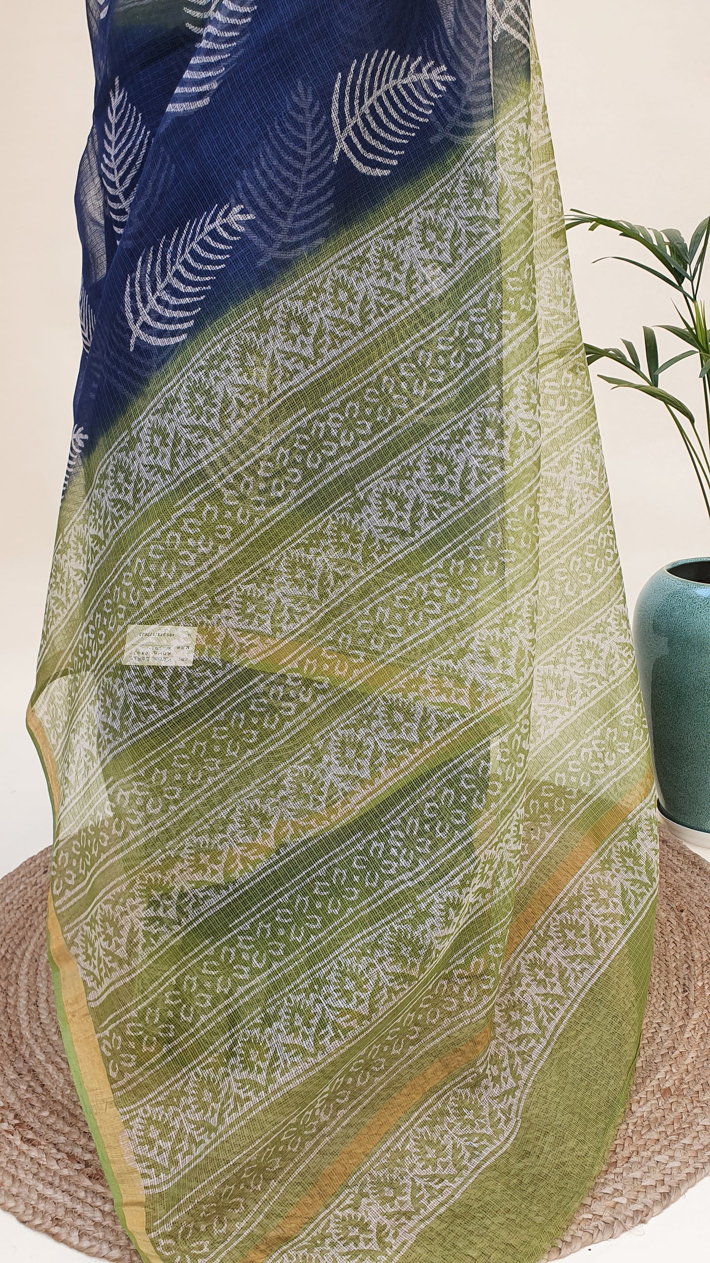Deep Blue Kota Doria Saree KDHB-0007