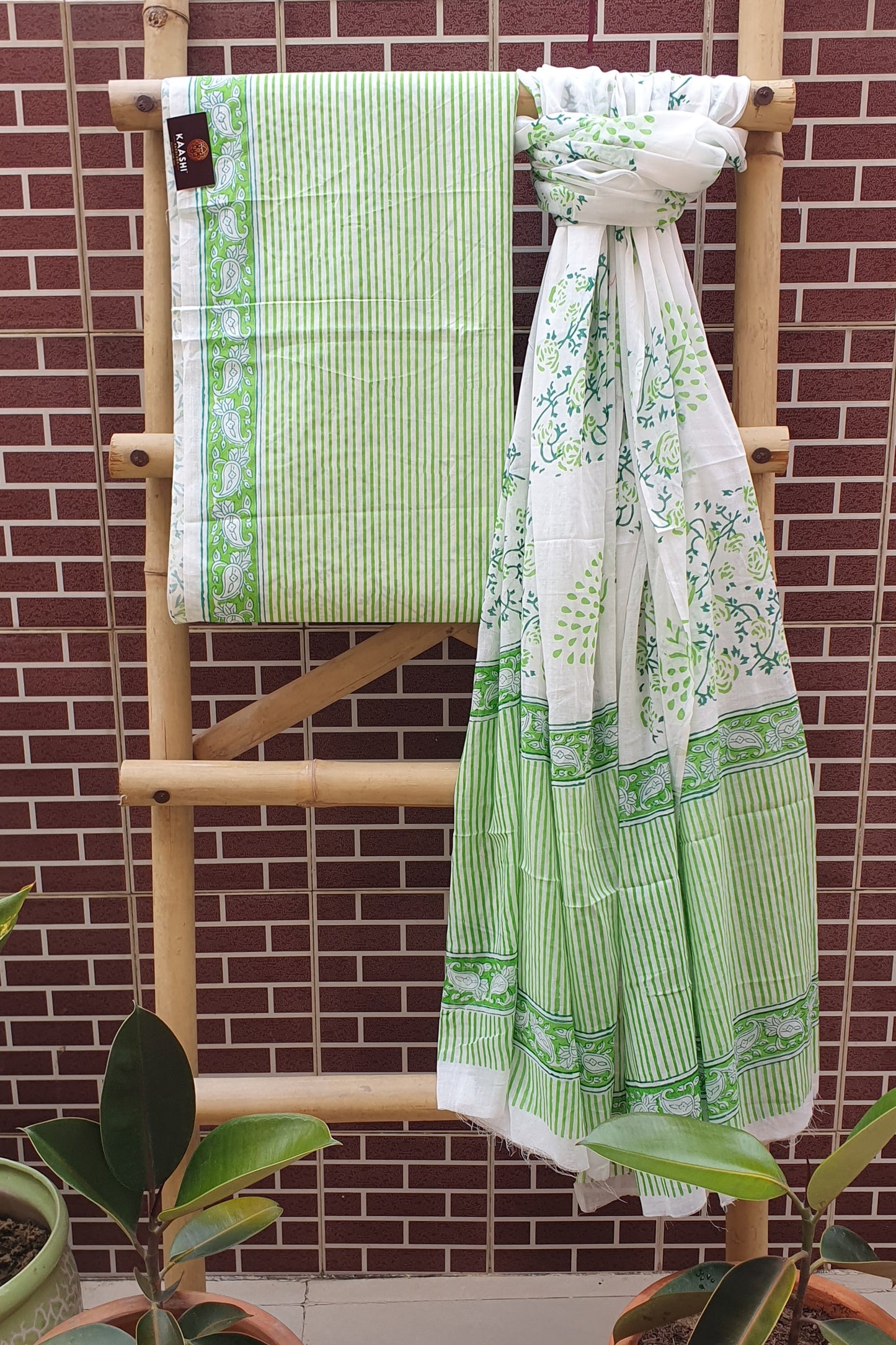 Mulberry Green Suit with Cotton Dupatta CCSP-0001