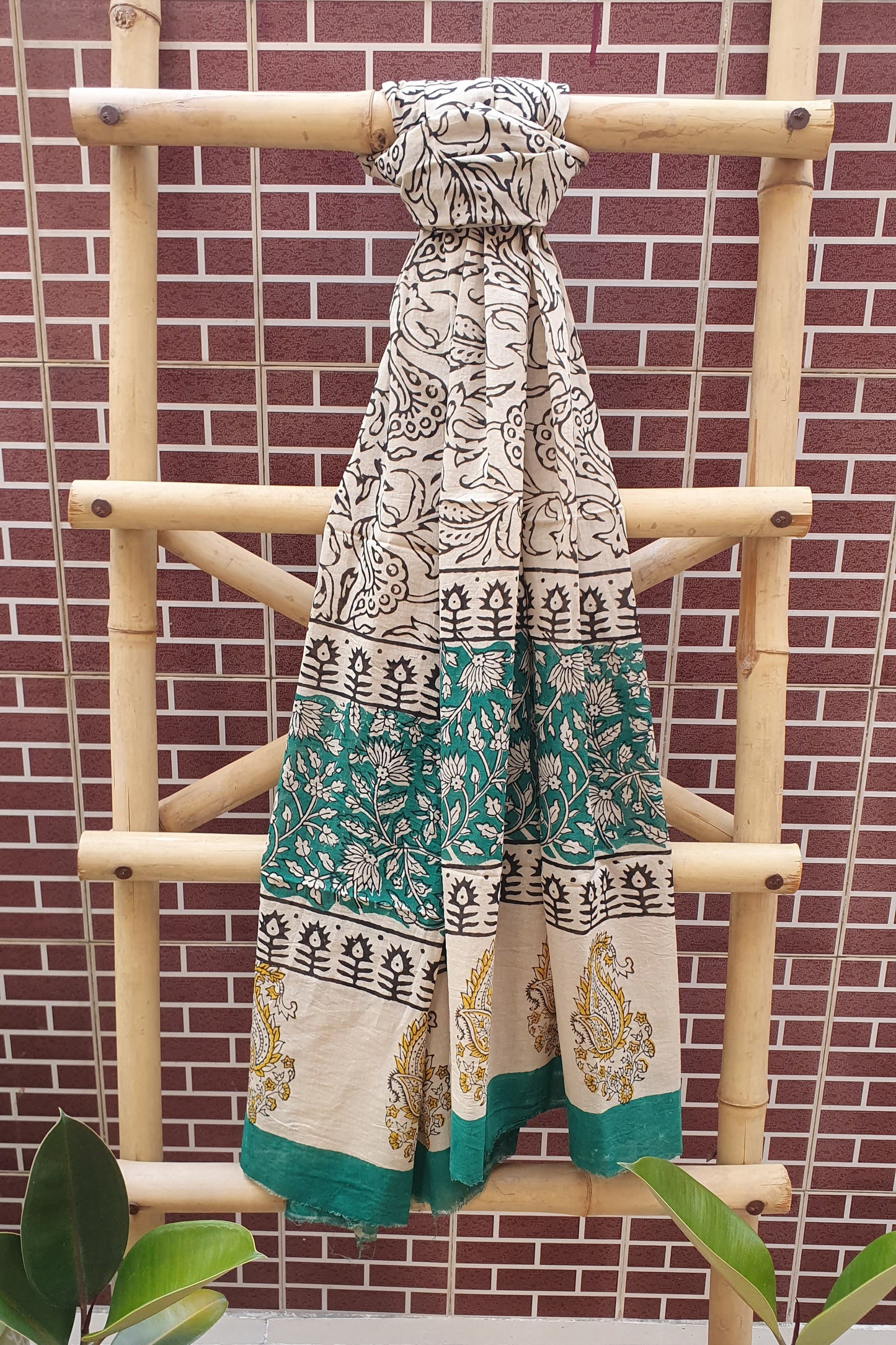 Rama Green HBP Cotton Suit with Mul Dupatta CMHB-0017