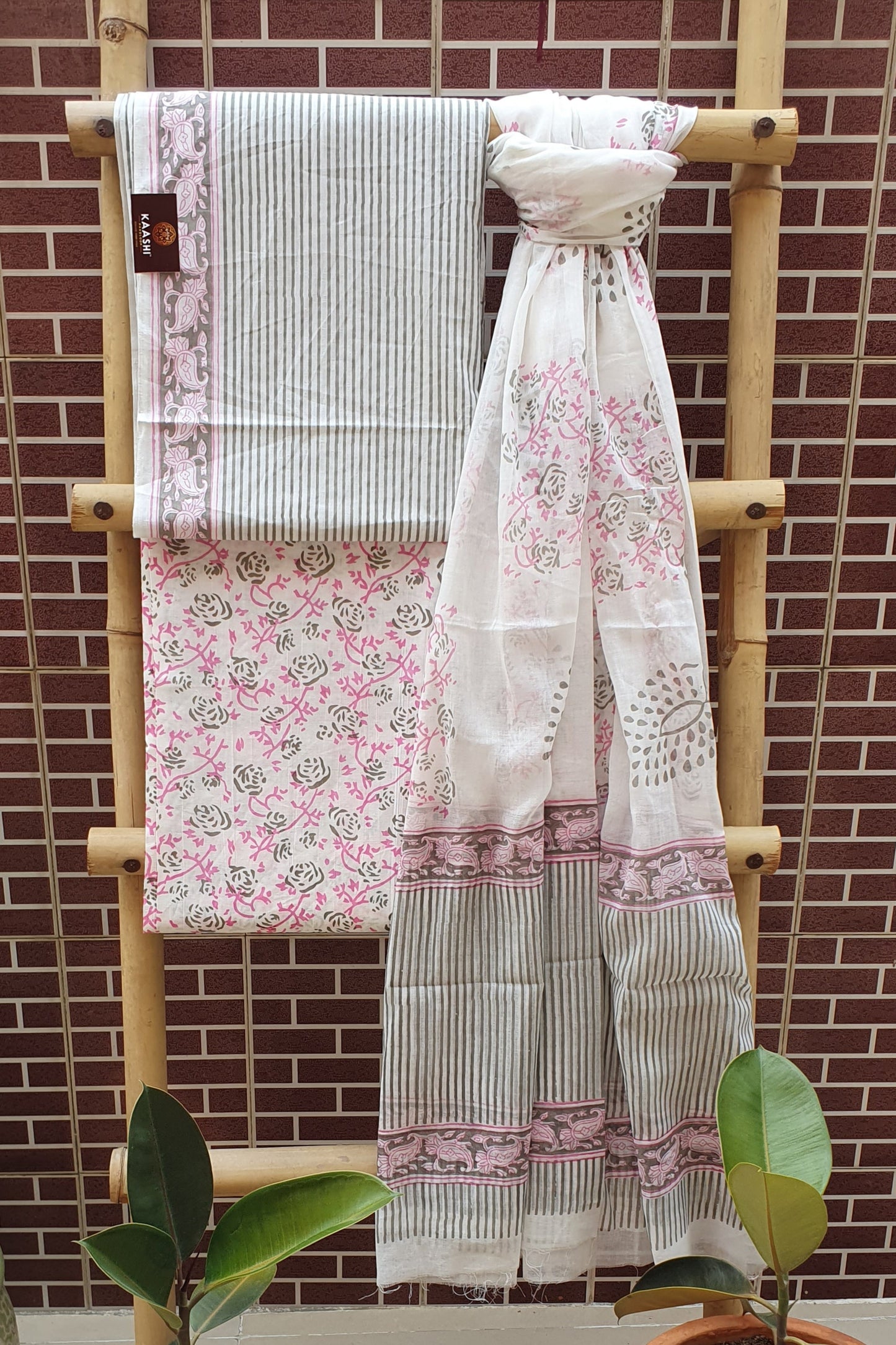 Baby Pink HBP Cotton Suit with Mul Dupatta CMHB-0023