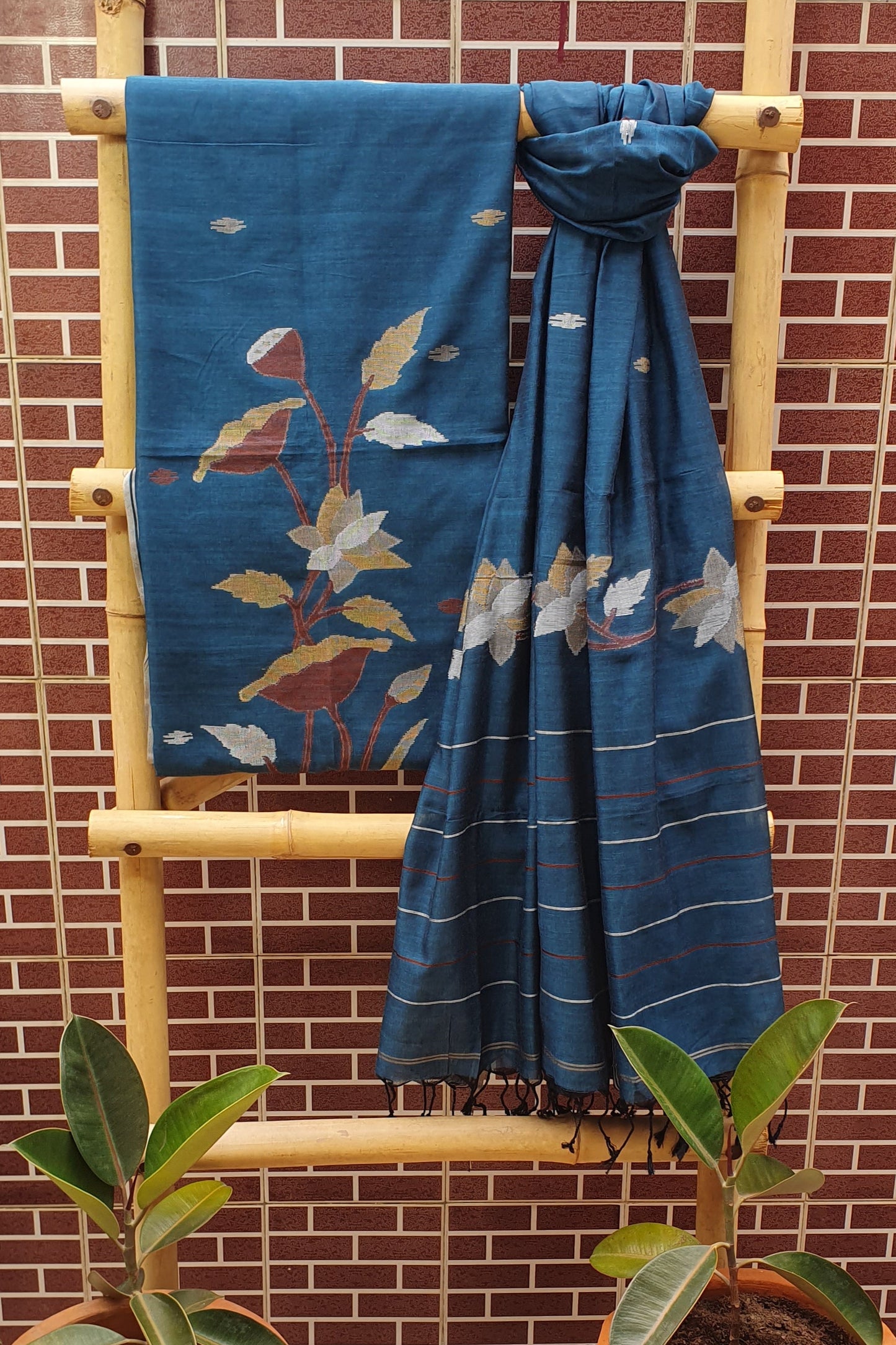 Deep Blue Cotton Jamdani Suit JDCC-0006