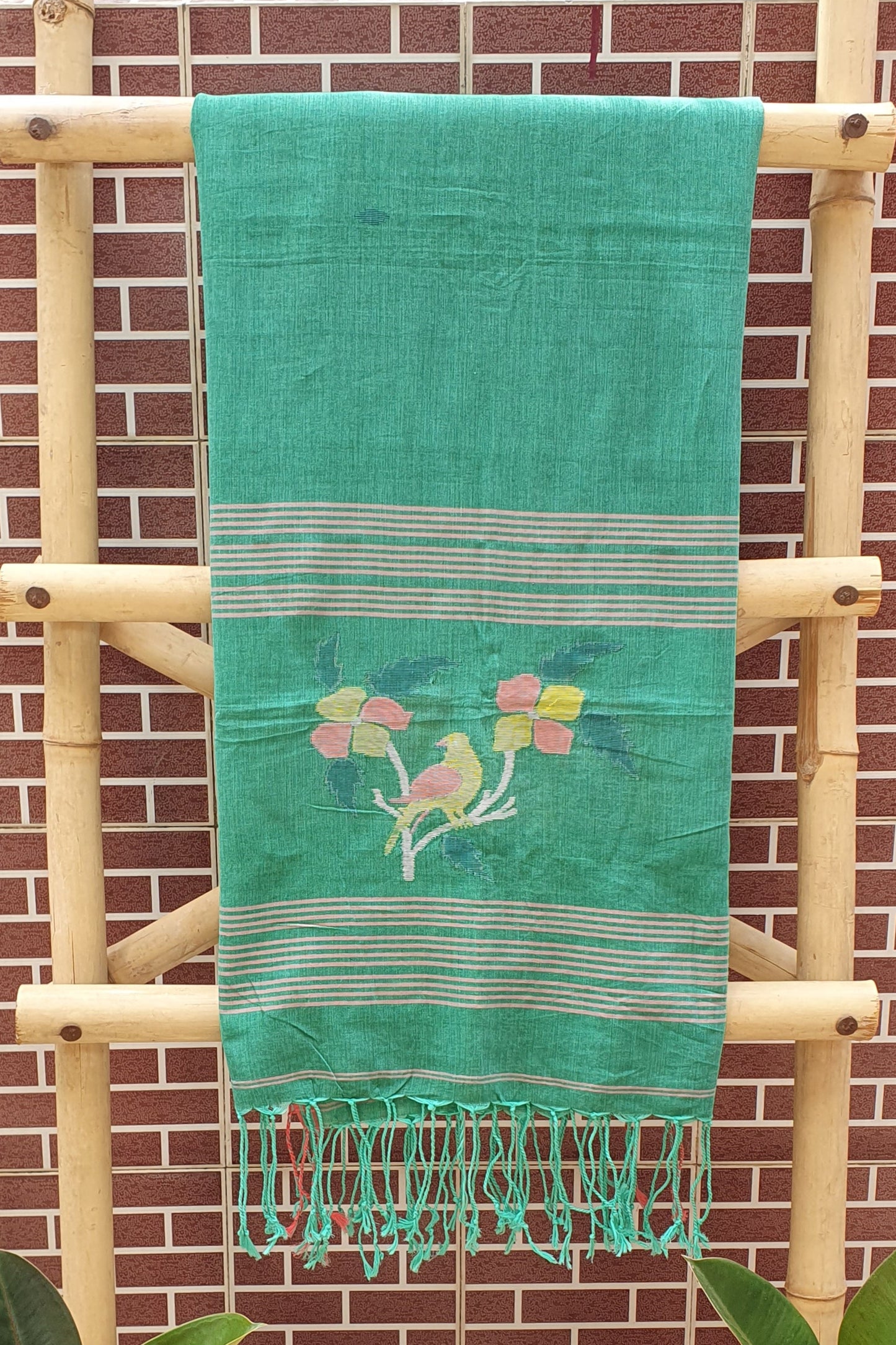 Matte Emerald Cotton Jamdani Suit JDCC-0010