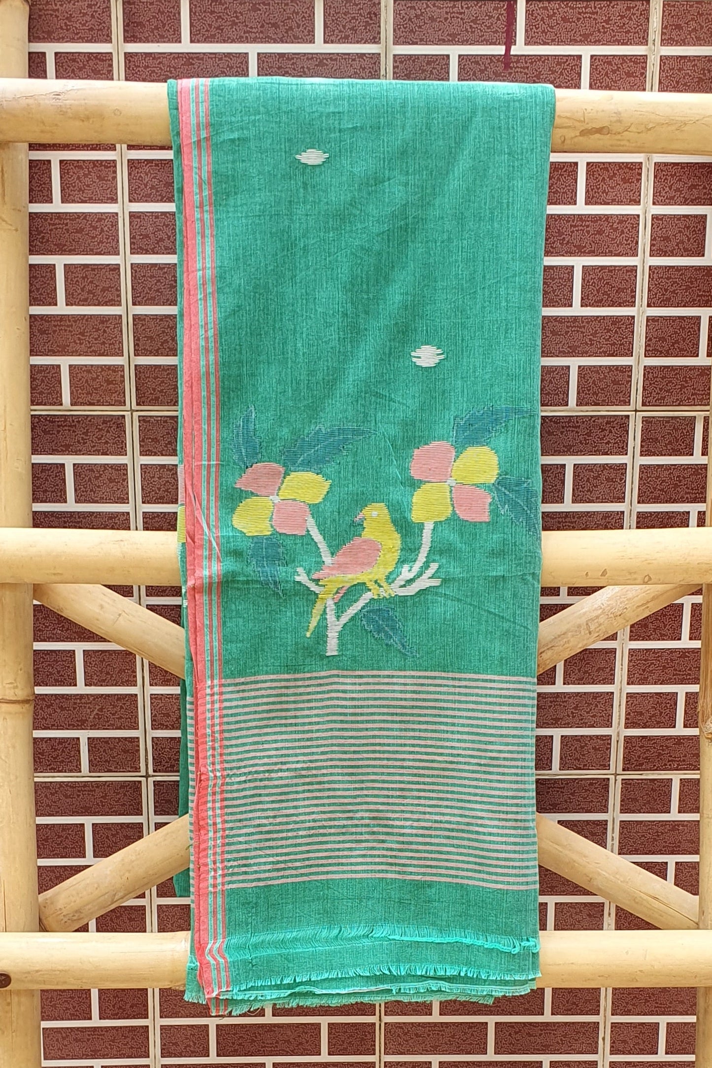 Matte Emerald Cotton Jamdani Suit JDCC-0010