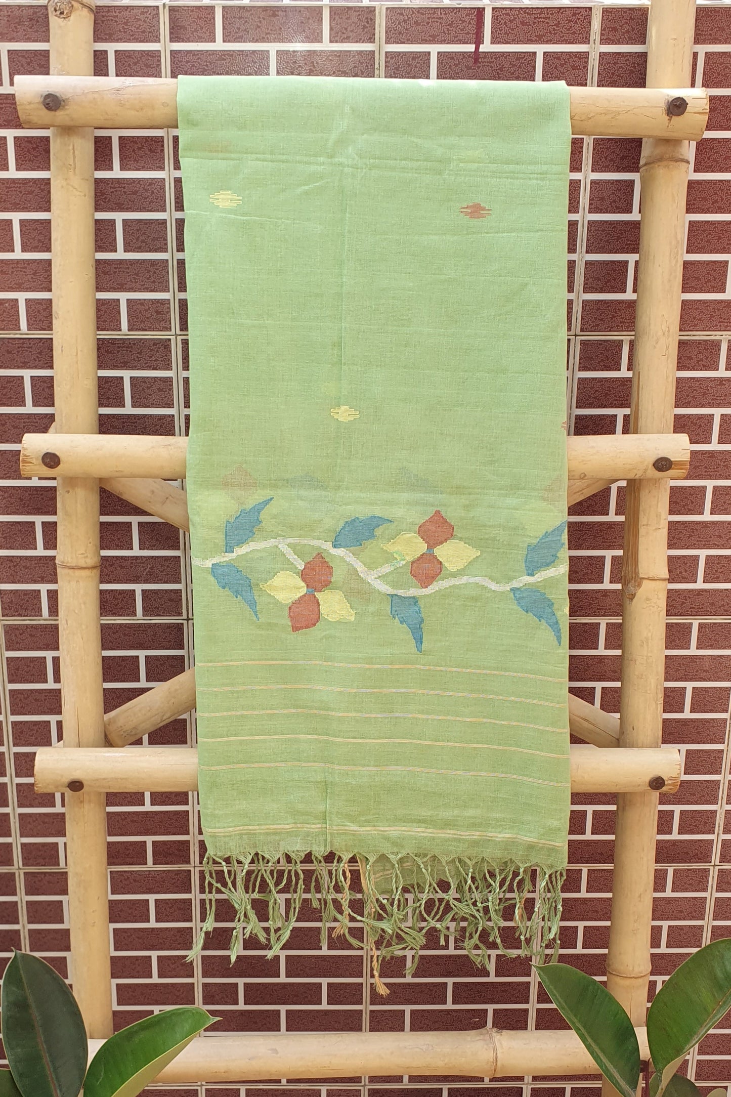 Fern Green Cotton Jamdani Suit JDCC-0003