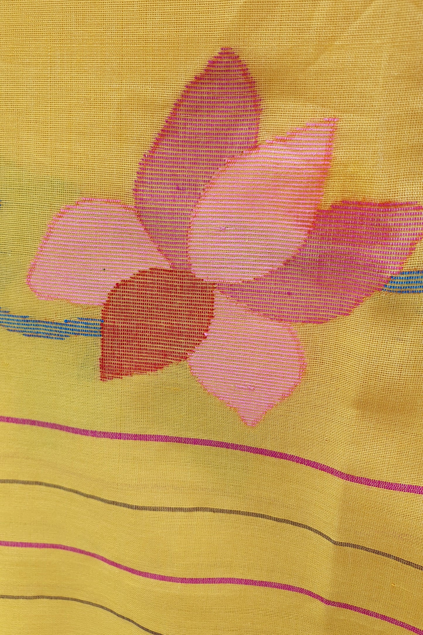 Bright Yellow Cotton Jamdani Suit JDCC-0009