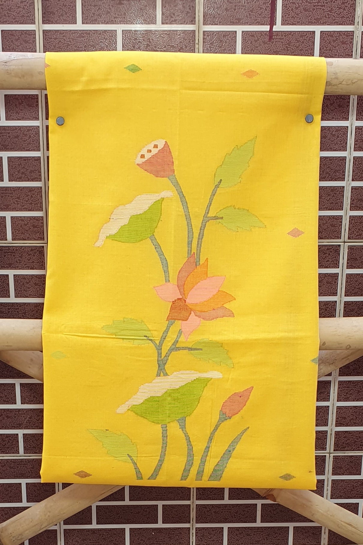 Bright Yellow Cotton Jamdani Suit JDCC-0009