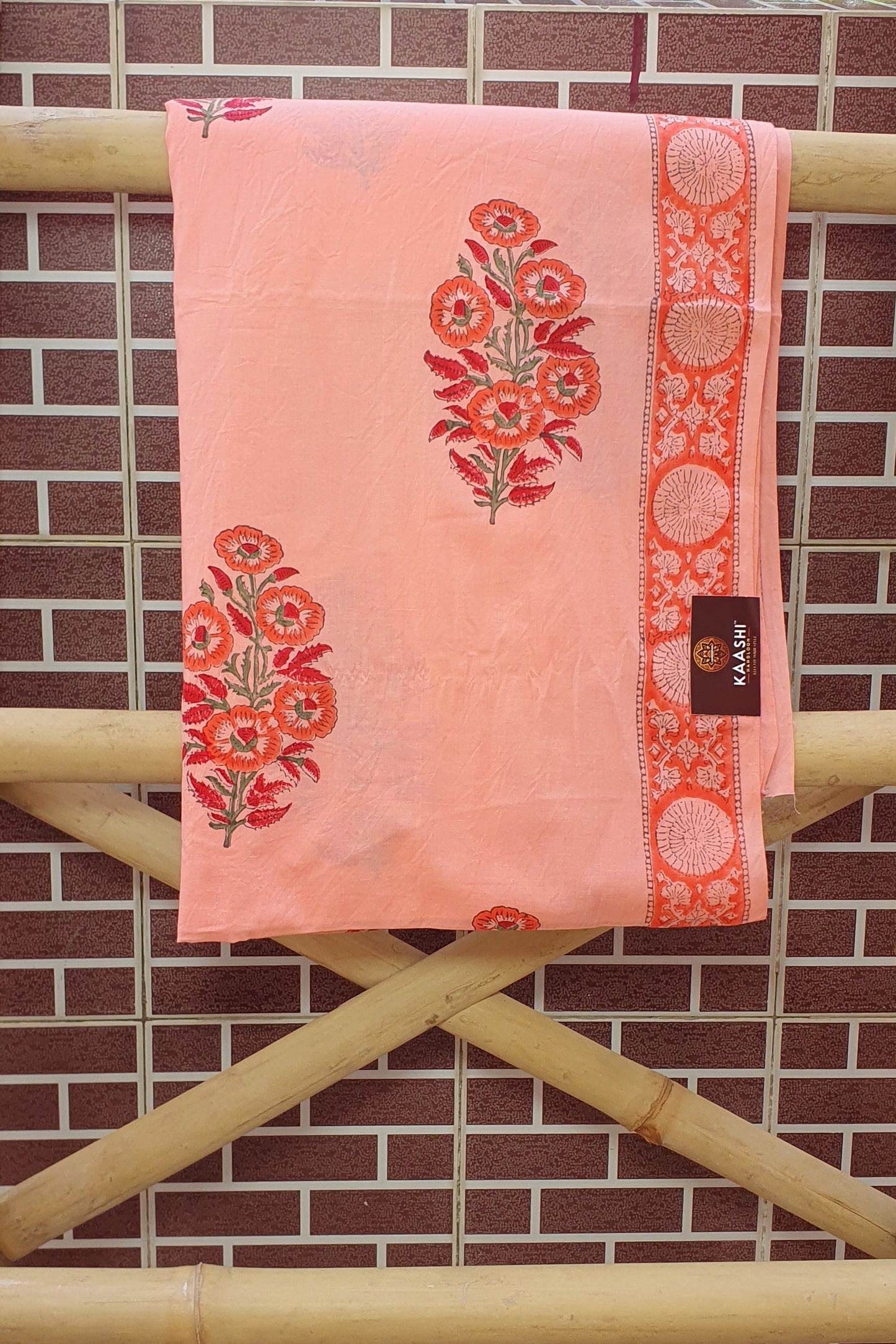 Pink Ochre HBP Cotton Suit with Mul Dupatta CMHB-0024