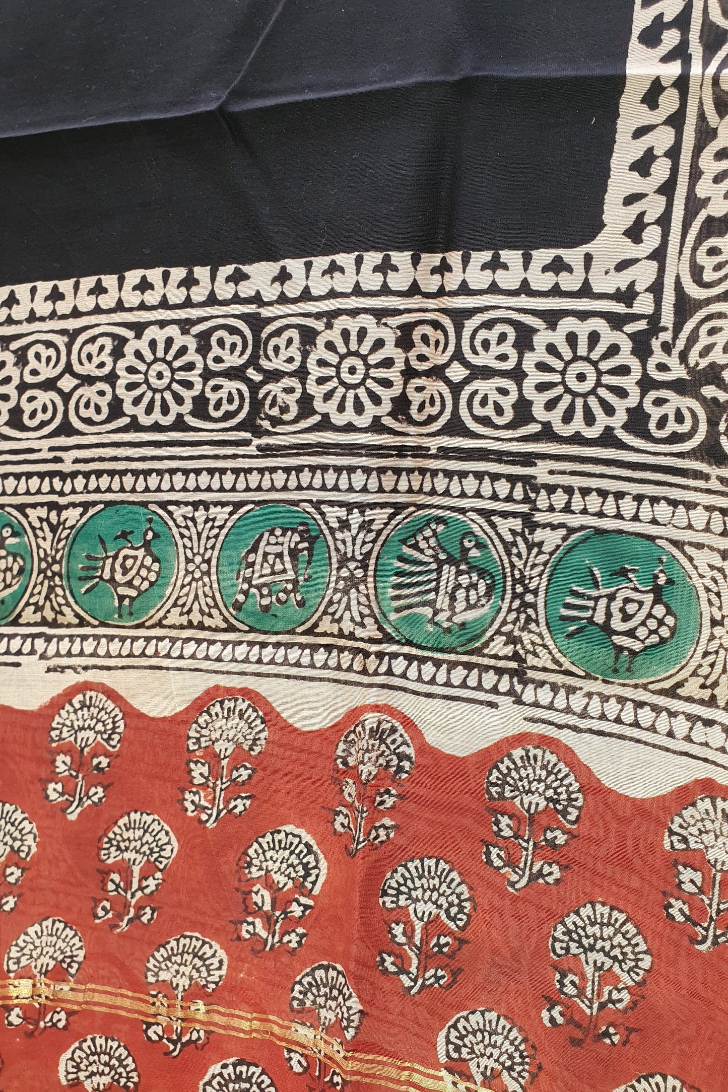 Crimson Red Hand Block Print Chanderi Suit CHHB-0004