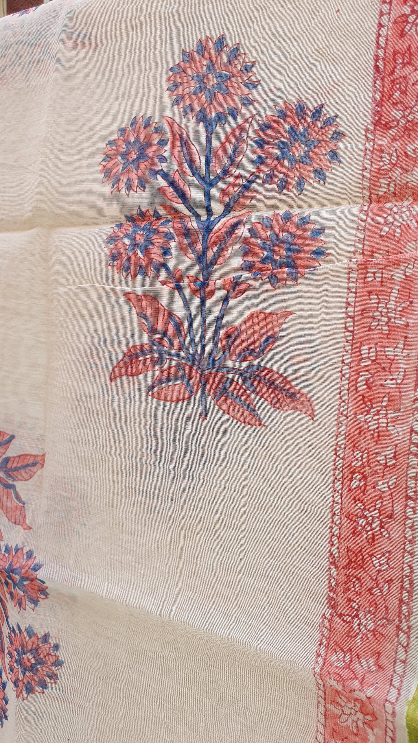 Granny Smith Green Hand Block Print Chanderi Suit CHHB-0005