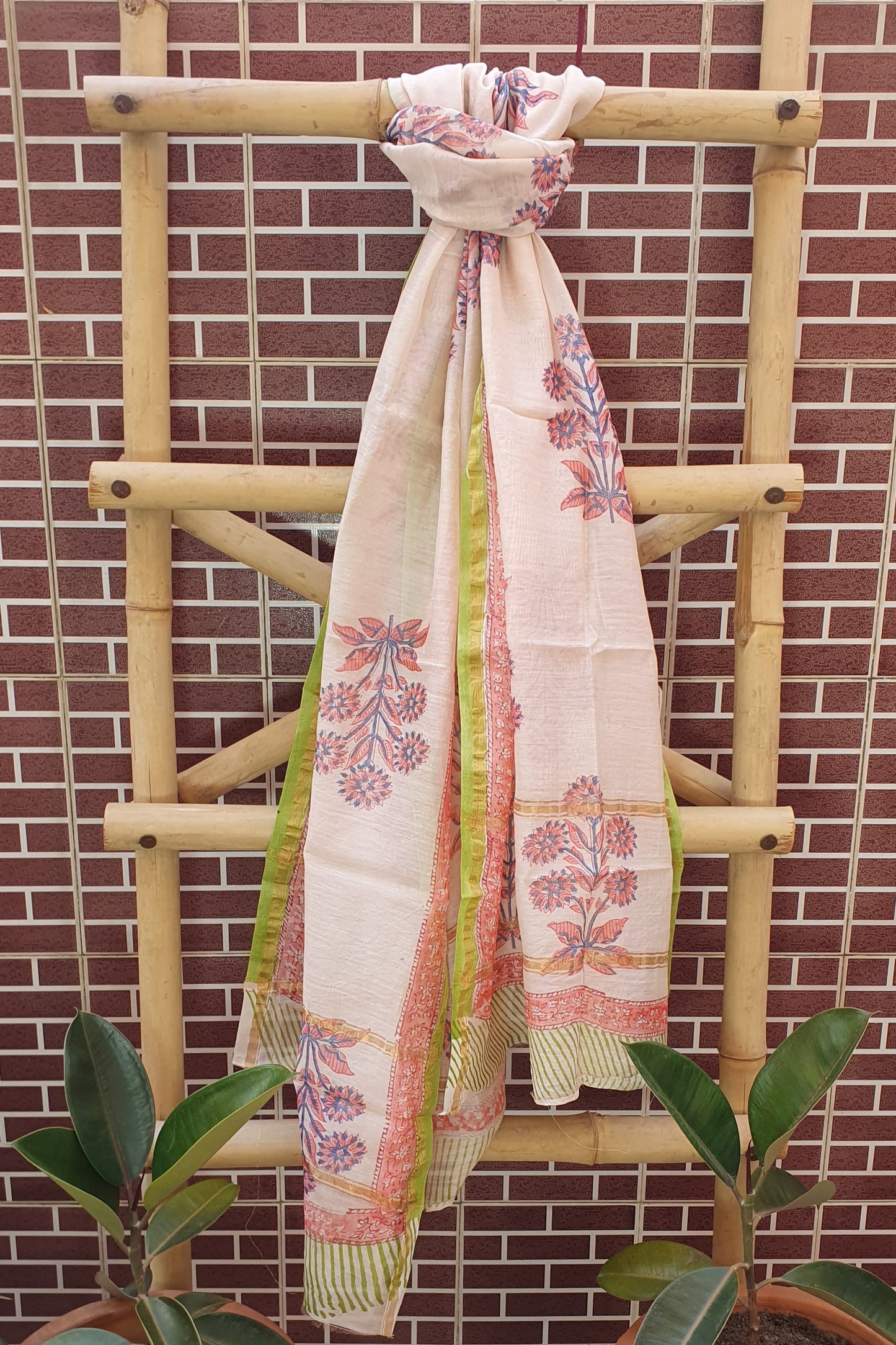Granny Smith Green Hand Block Print Chanderi Suit CHHB-0005