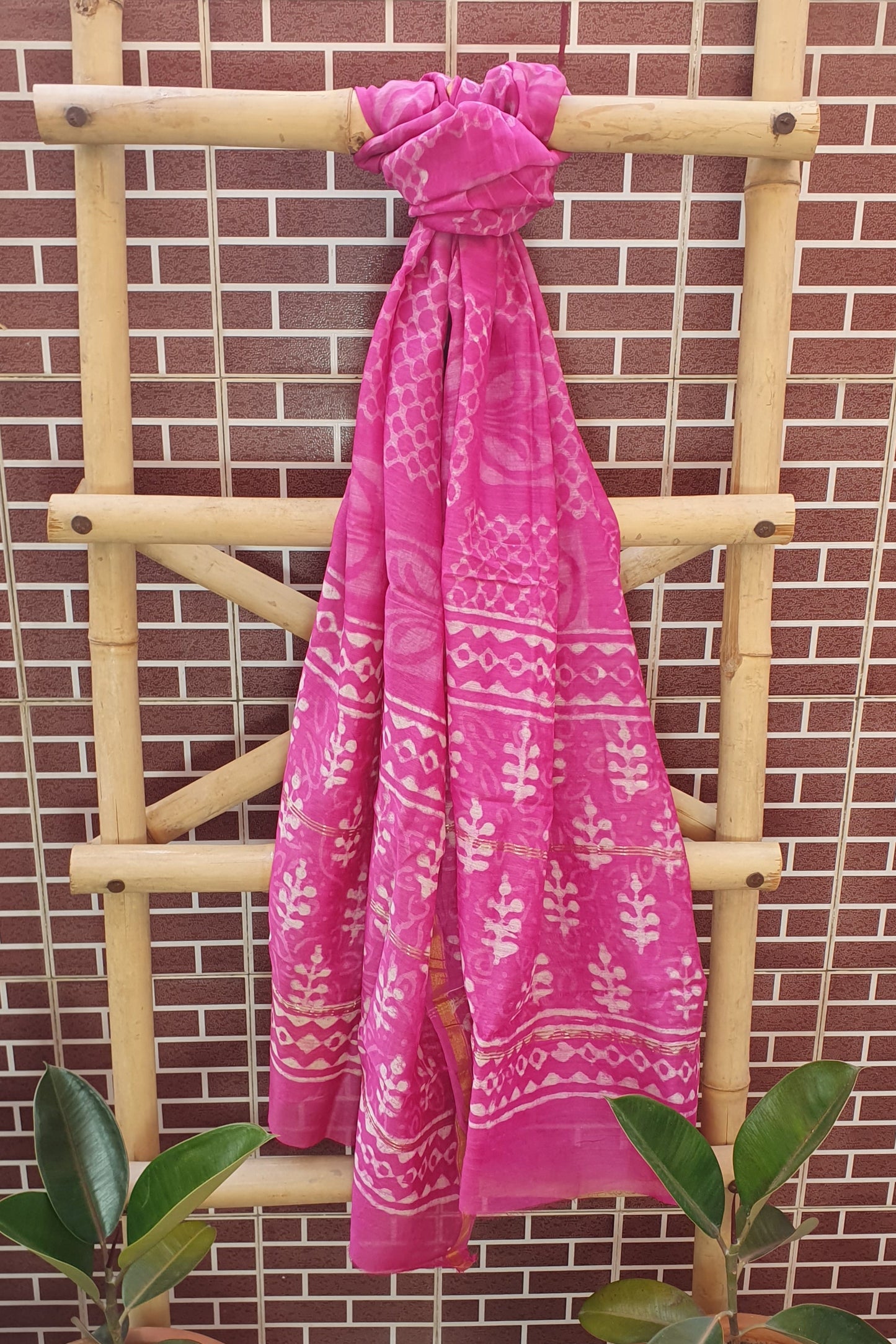 Barbie Pink Hand Block Print Chanderi Suit CHHB-0011