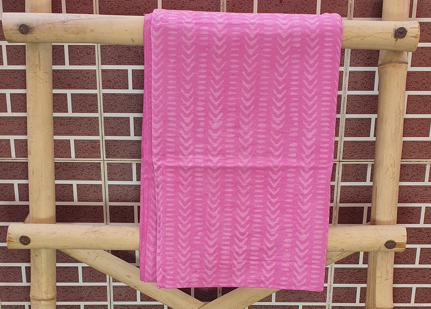 Barbie Pink Hand Block Print Chanderi Suit CHHB-0011
