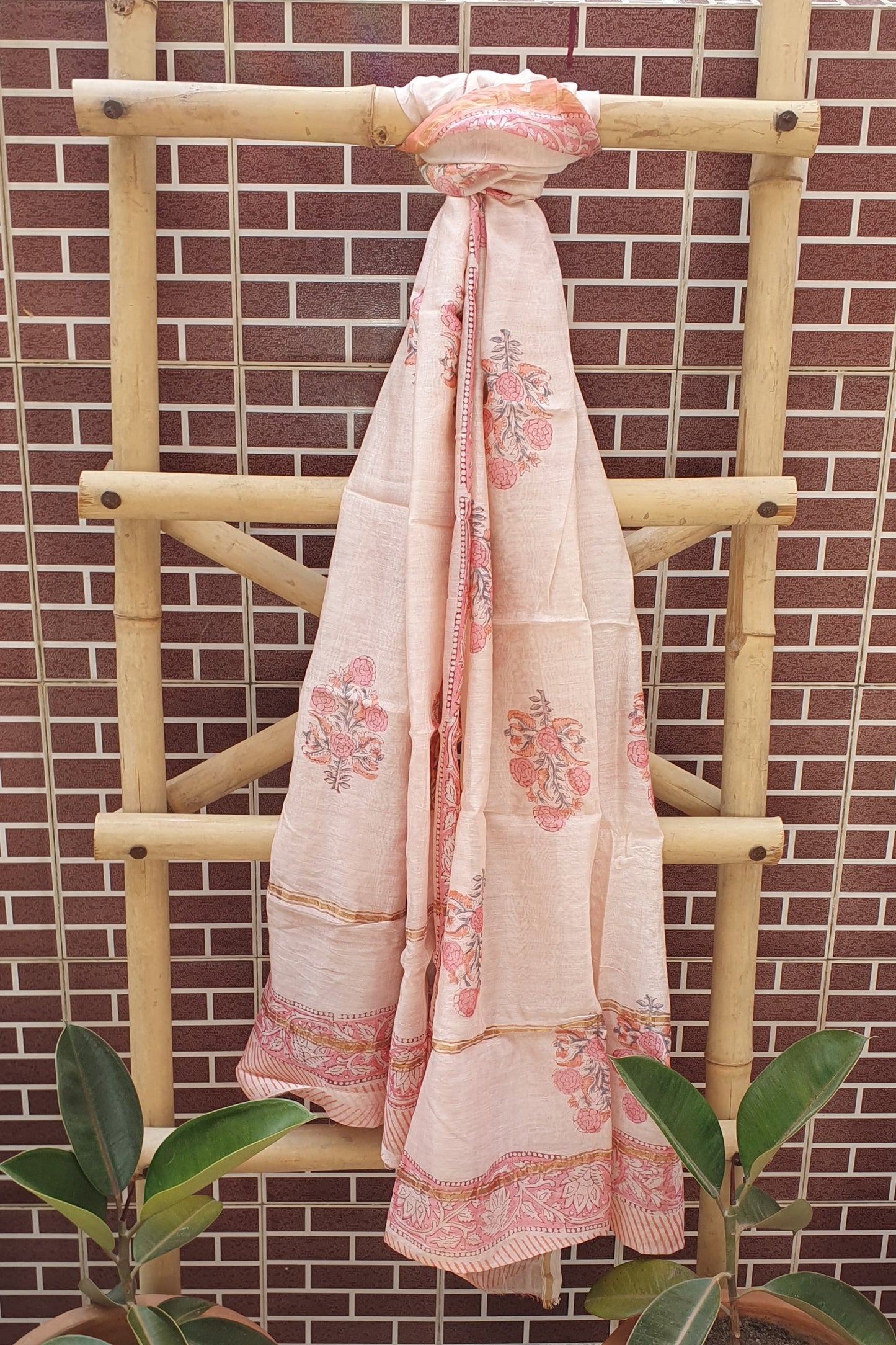 Ballerina Pink Hand Block Print Chanderi Suit CHHB-0007