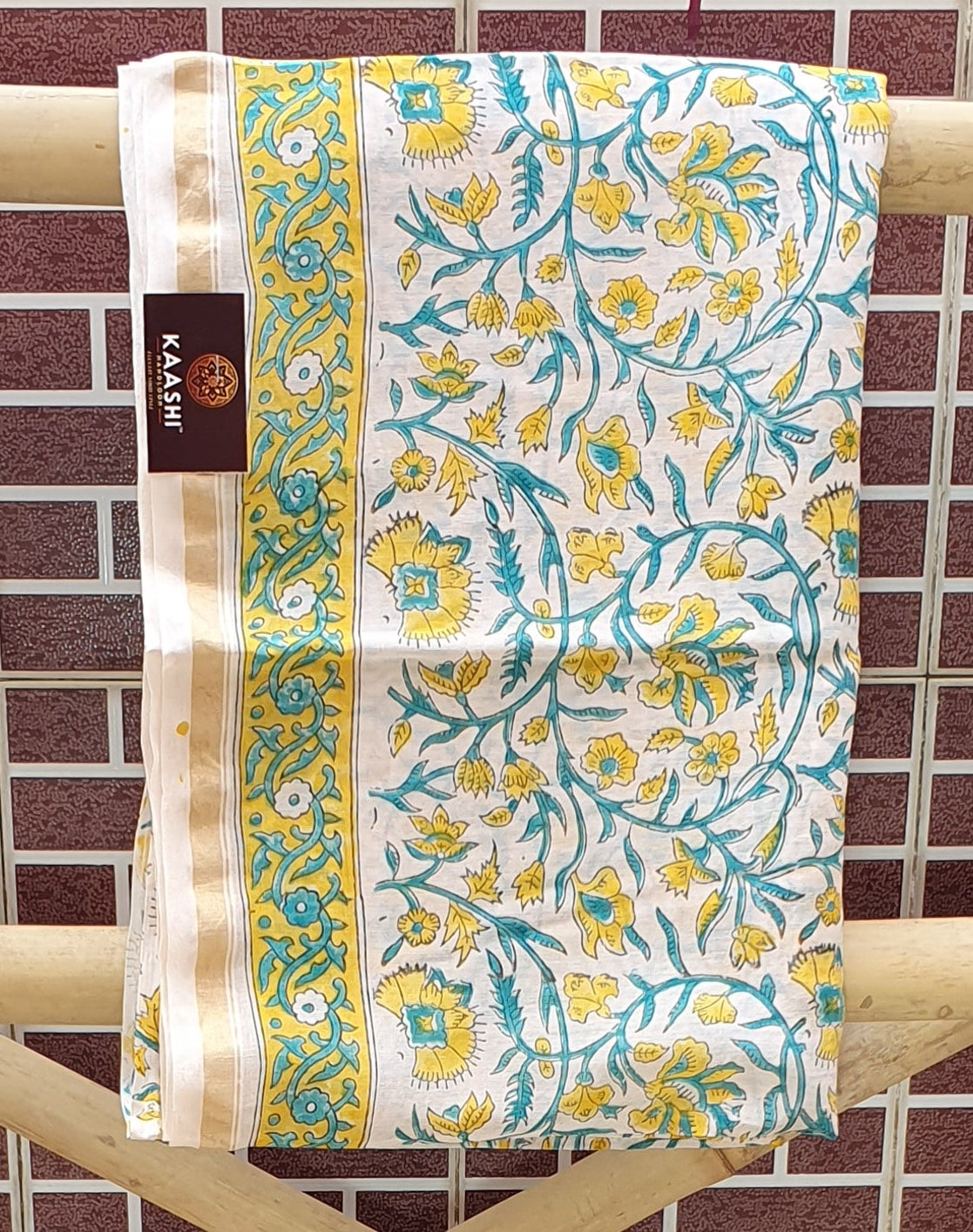 Naples Yellow Hand Block Print Chanderi Suit CHHB-0009
