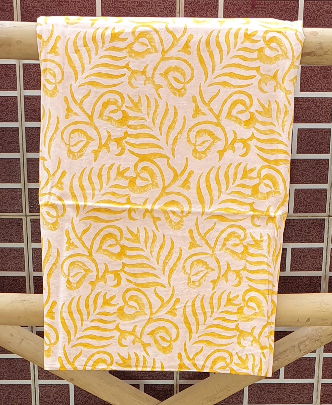 Naples Yellow Hand Block Print Chanderi Suit CHHB-0009