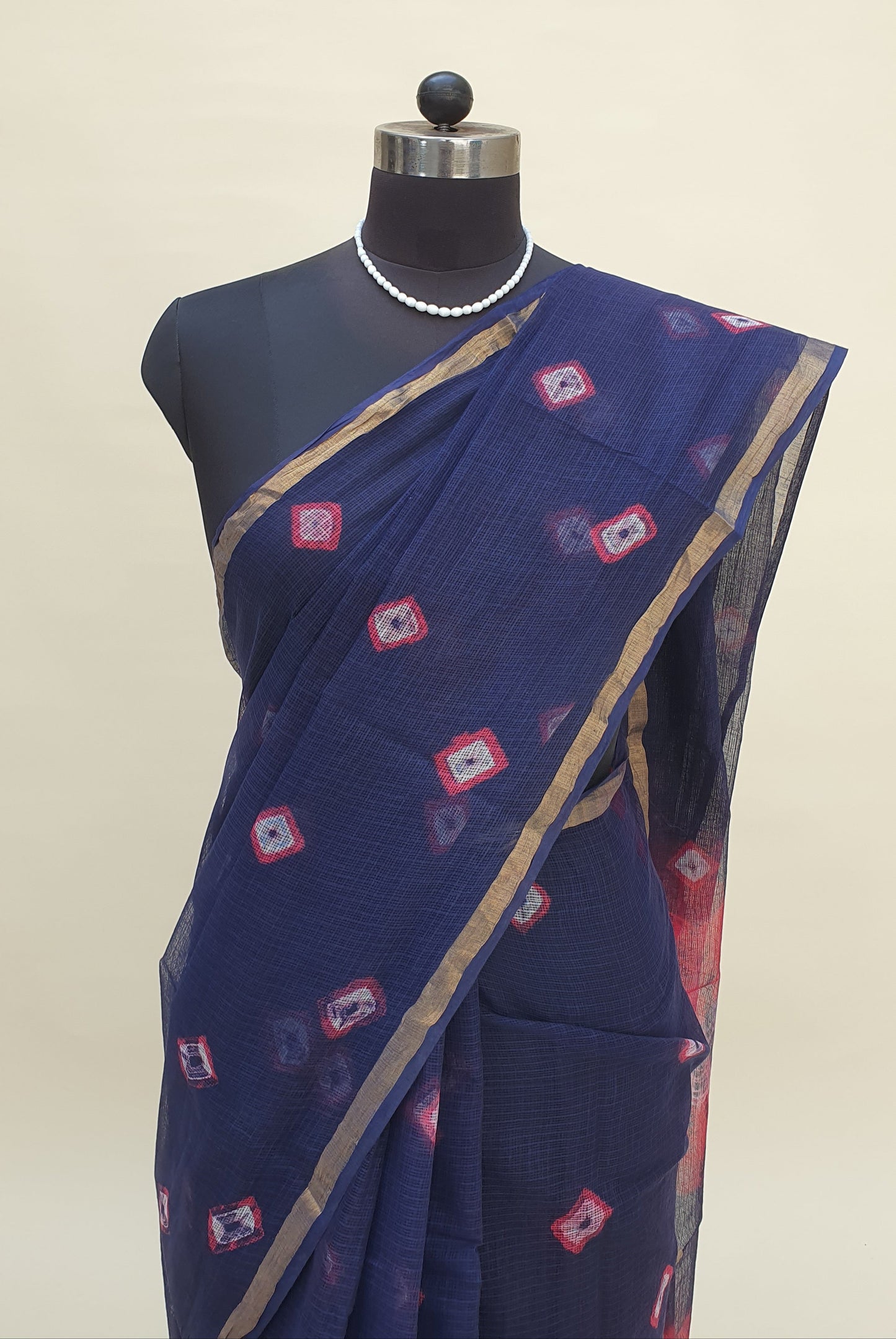 Indigo Kota Doria Saree | Kaashi Handloom