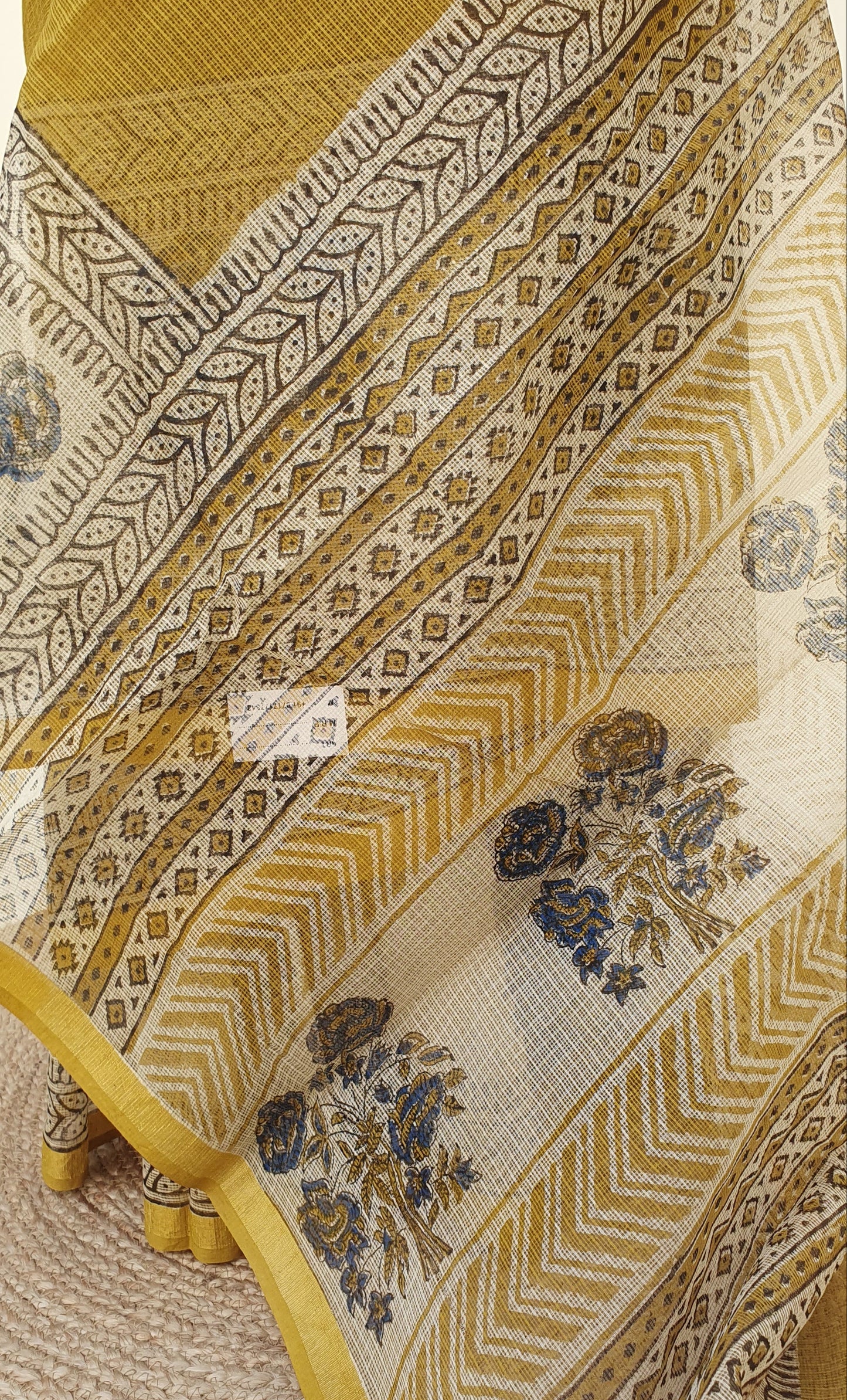 Mustard Brown Kota Doria Saree KDHB-0015