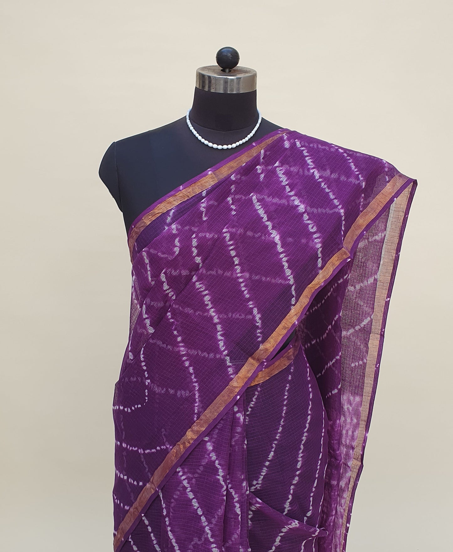 Baingany Leheriya Kota Doria Saree | Kaashi Handloom