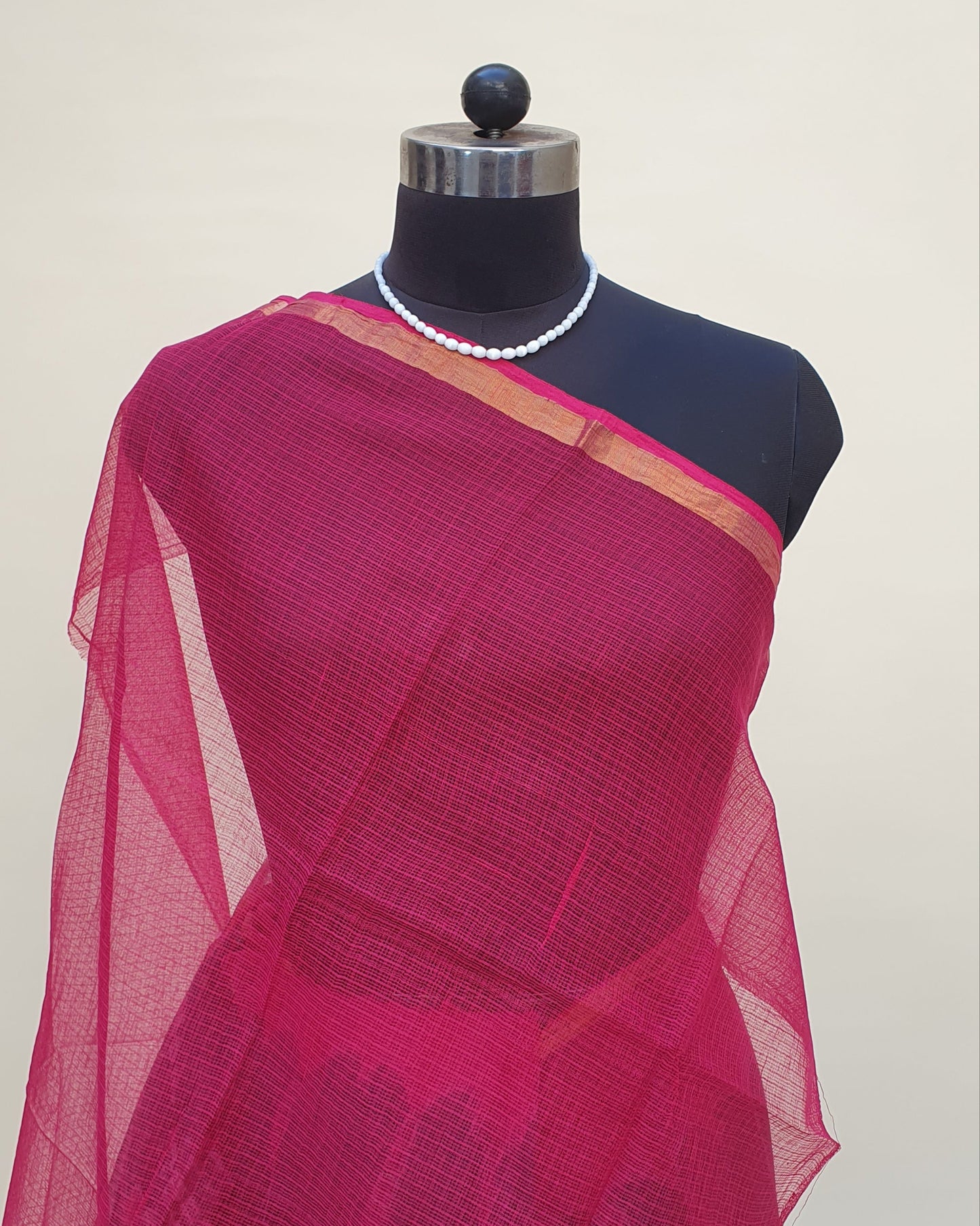 Pink Kota Doria Saree | Kaashi Handloom