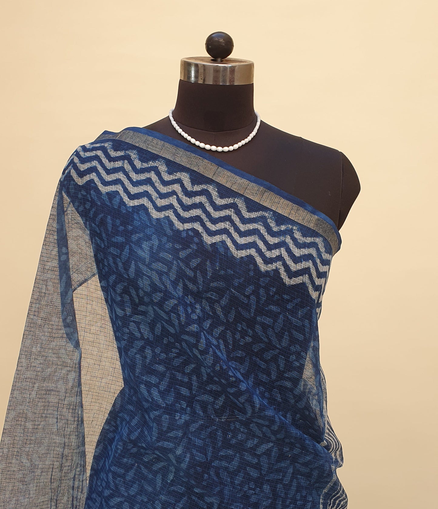 Indigo Leheriya Kota Doria Saree KDHB-0016
