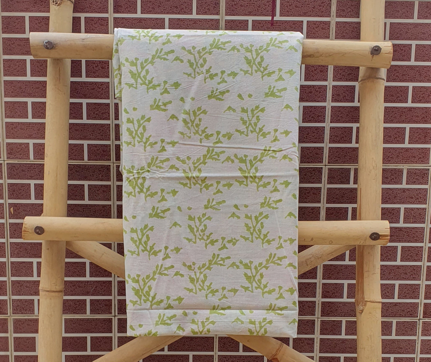 Hand Block Printed Cotton Suit with Linen Dupatta
