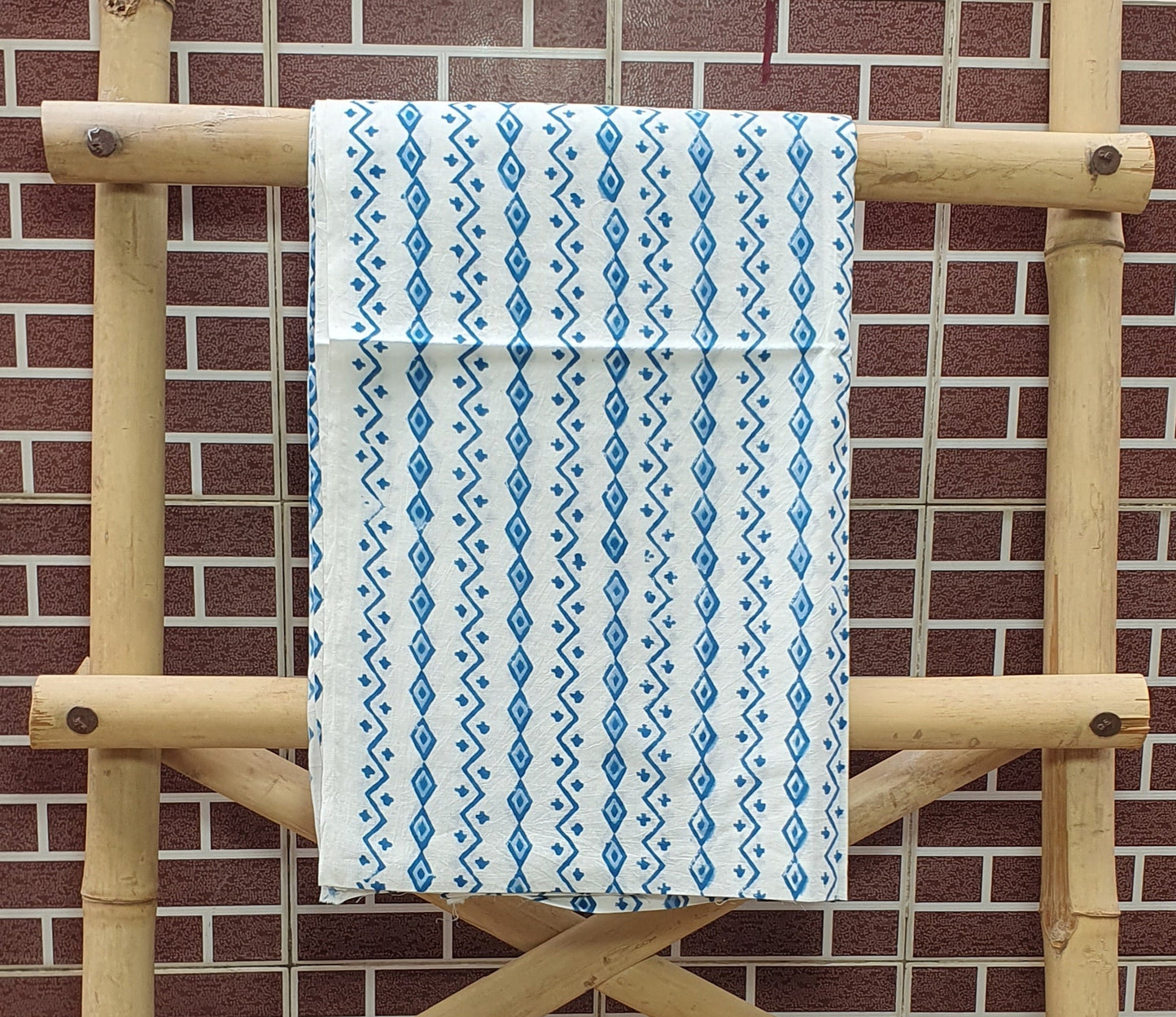 Blue HBP Cotton Suit with Kota Doria Dupatta