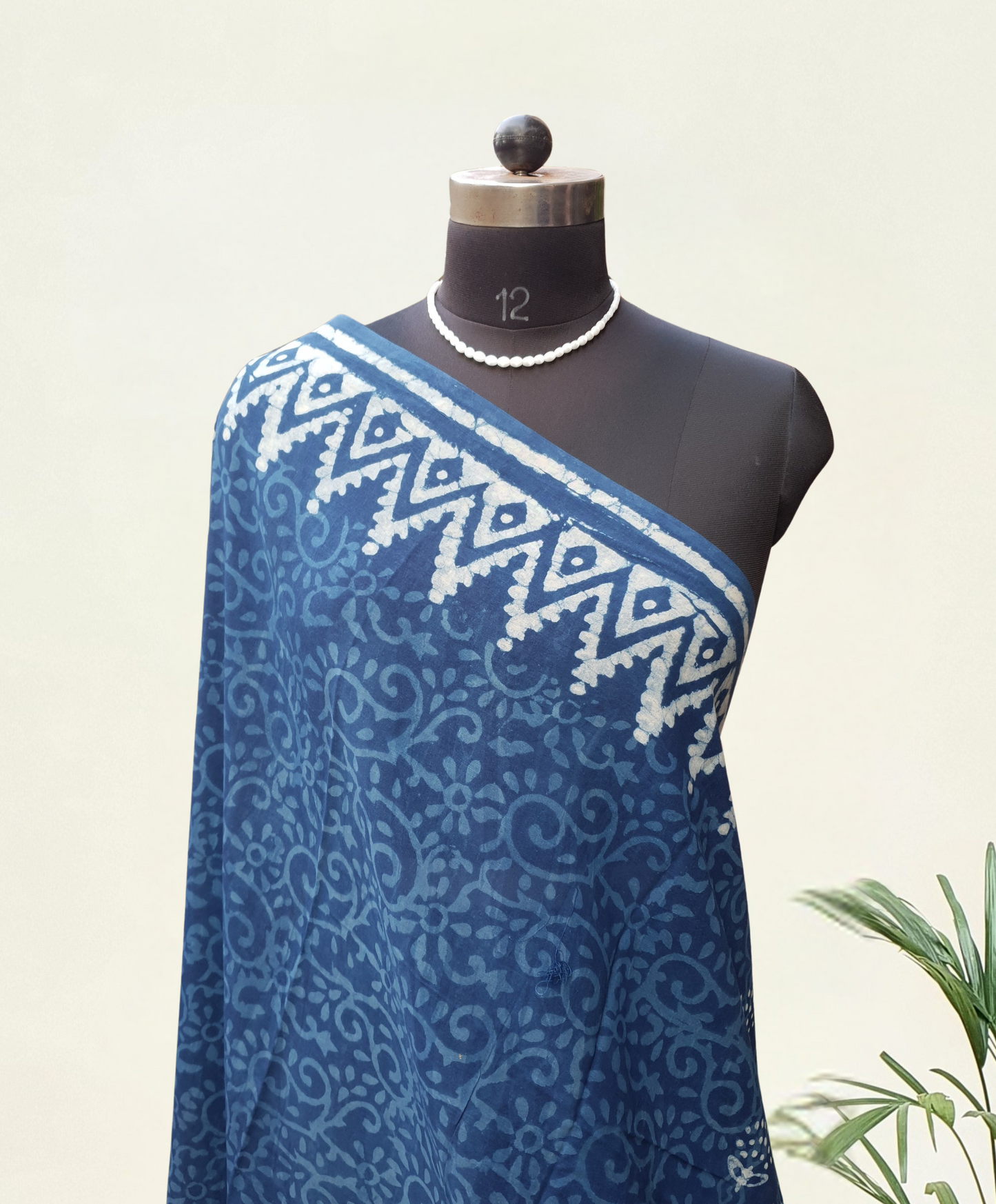 Indigo HBP Mul Cotton Saree MCHB-0012