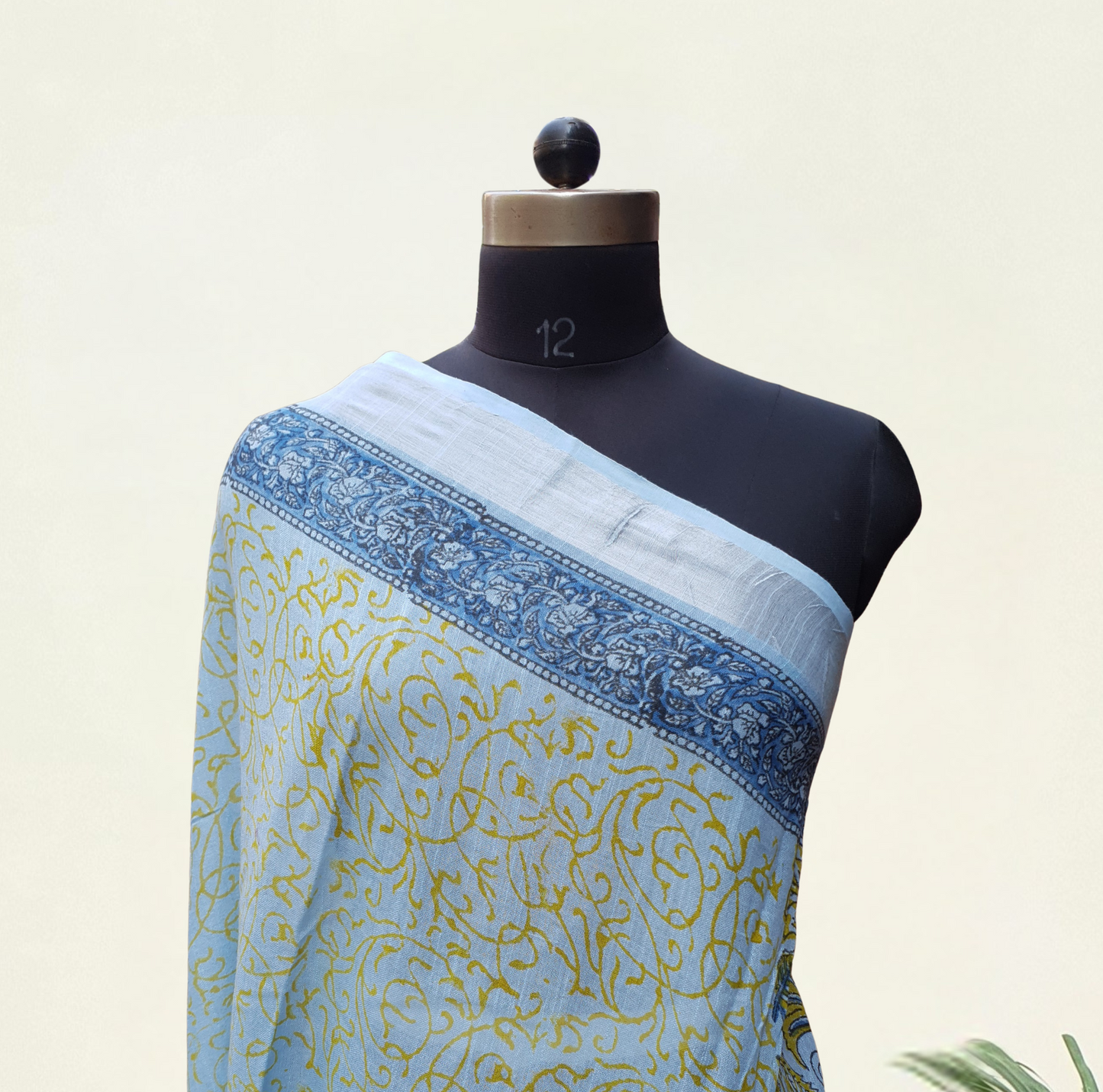 Ice Blue HBP Linen Saree LNHB-0002