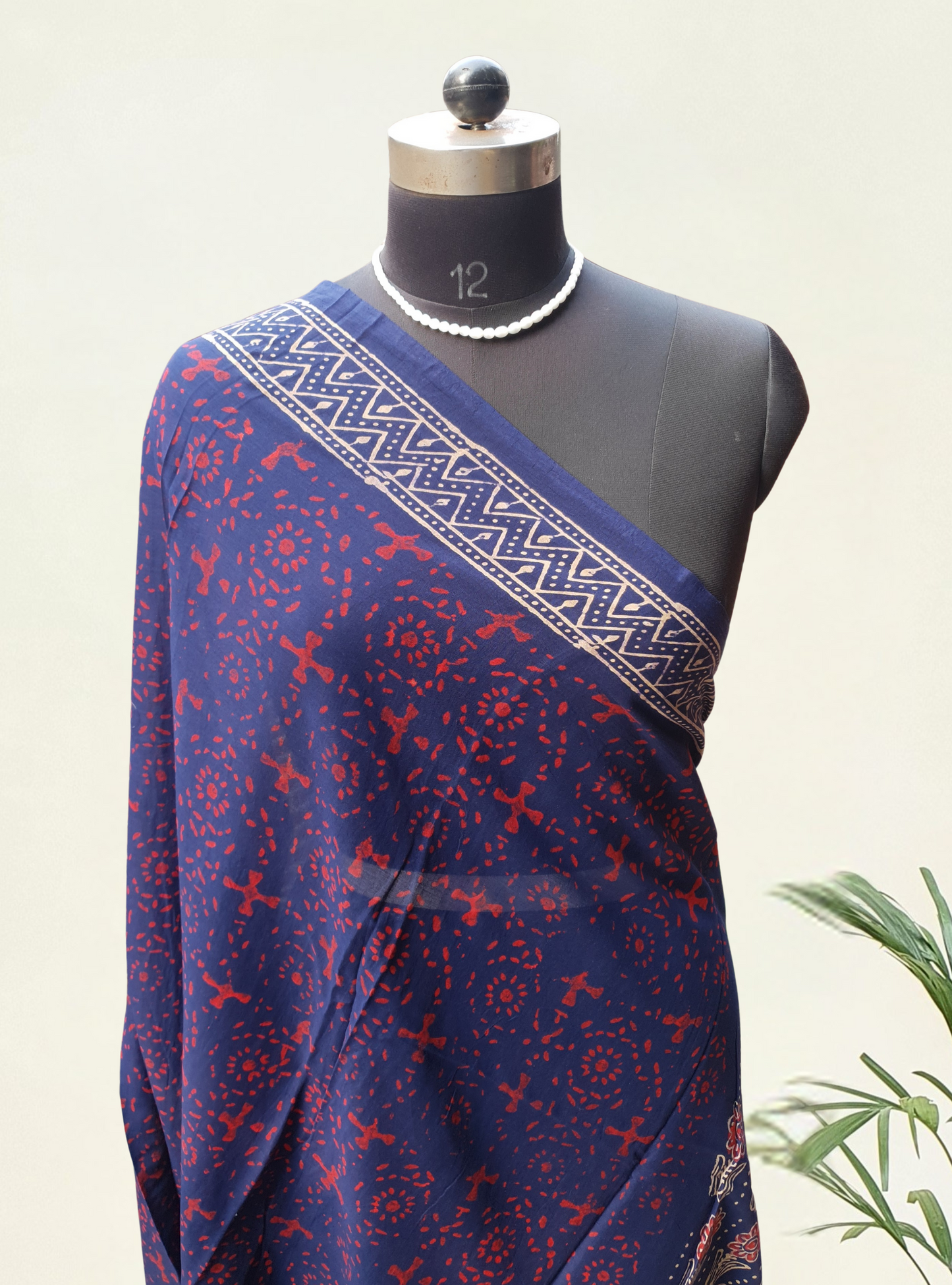 Indigo HBP Mul Cotton Saree MCHB-0016