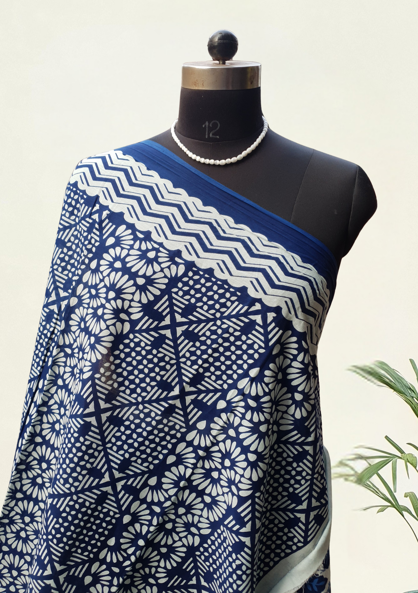 Blue HBP Mul Cotton Saree MCHB-0018