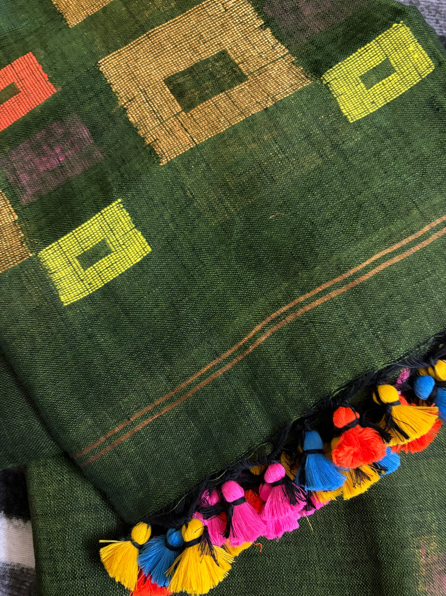 Forest Green Linen Jamdani Suit | JDL-AN8203