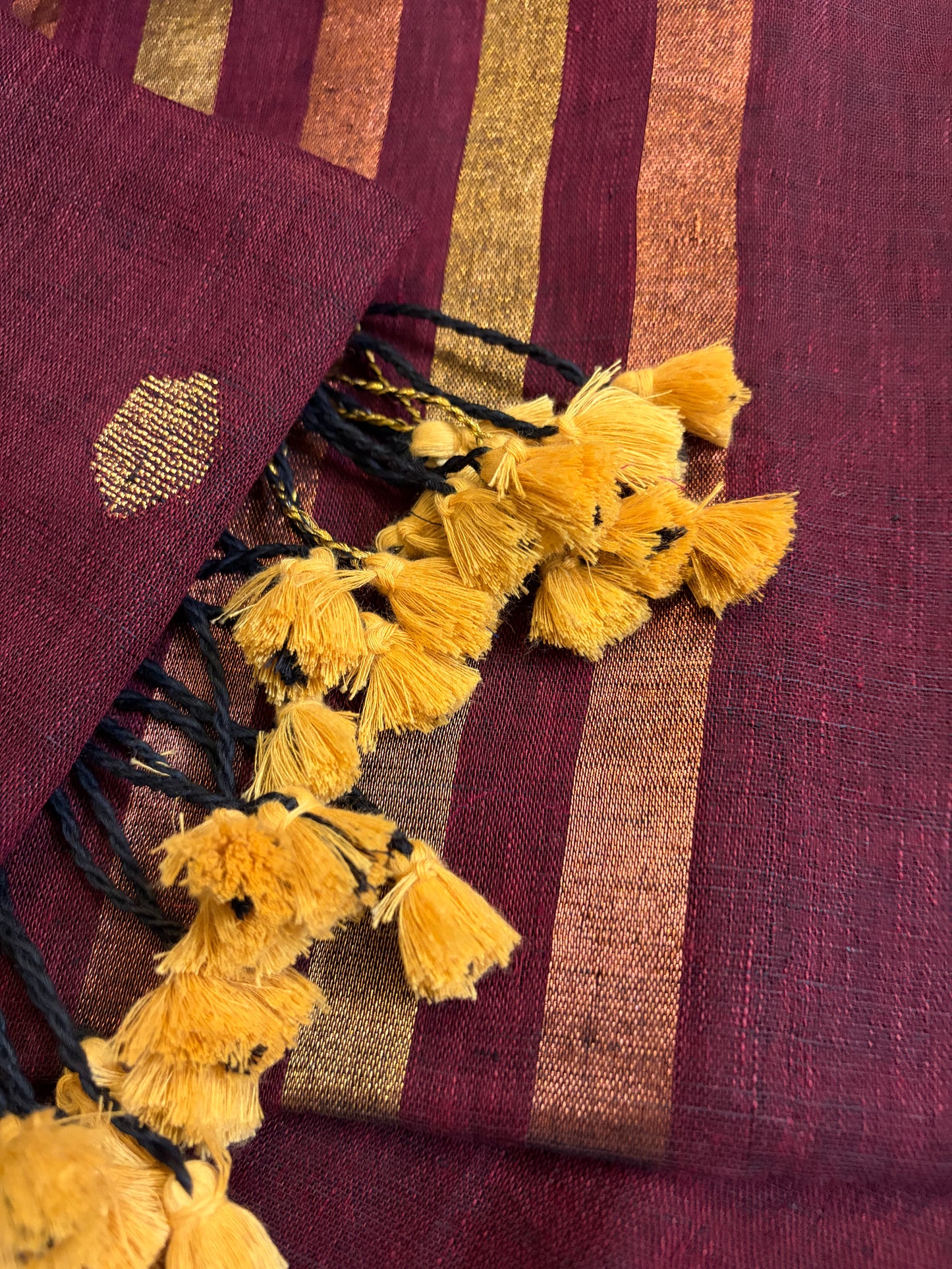 Deep WIne Linen Jamdani Suit | JDL-AN8202