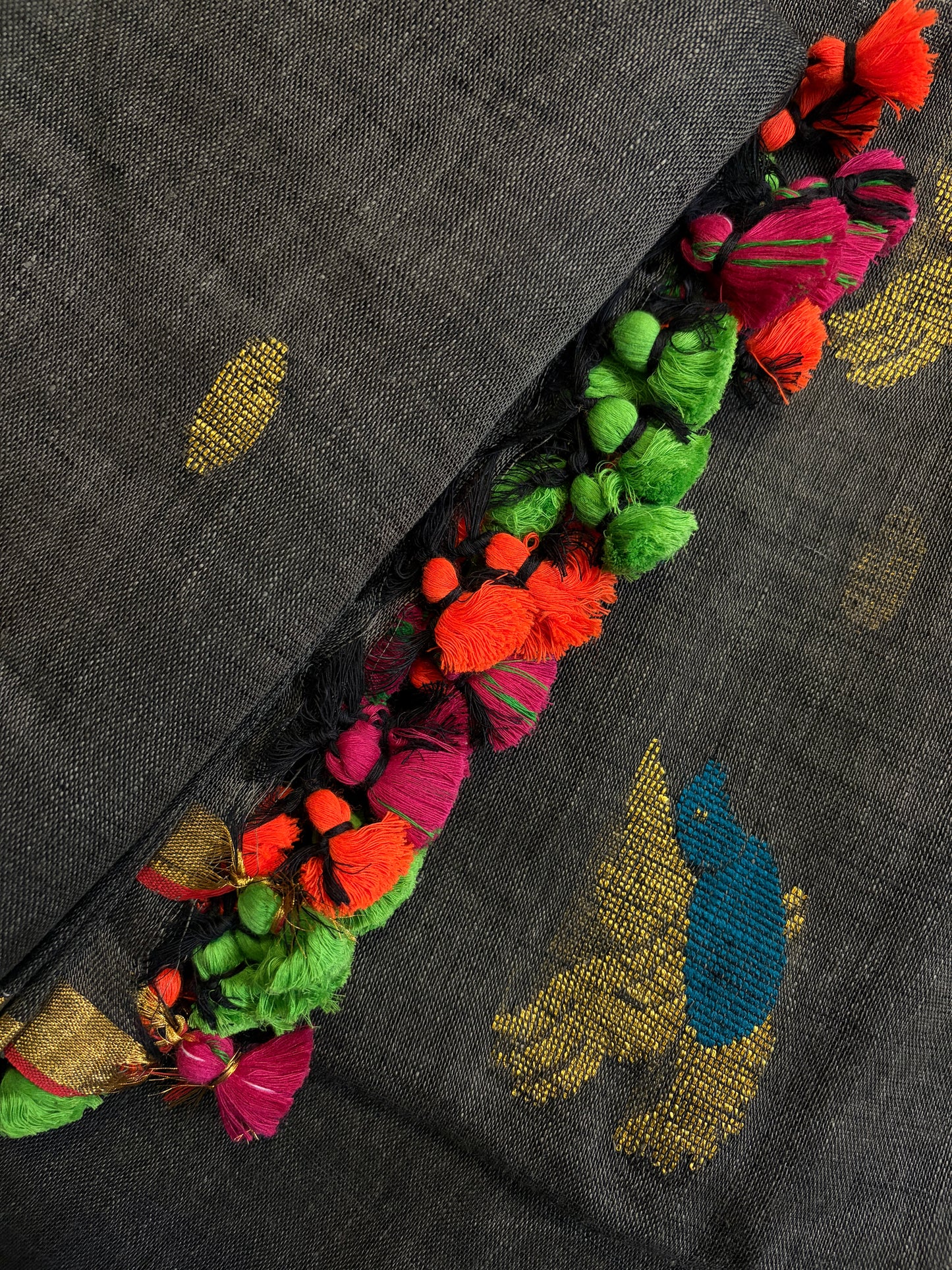 Charcoal Grey Linen Jamdani Suit | JDL-AN8201