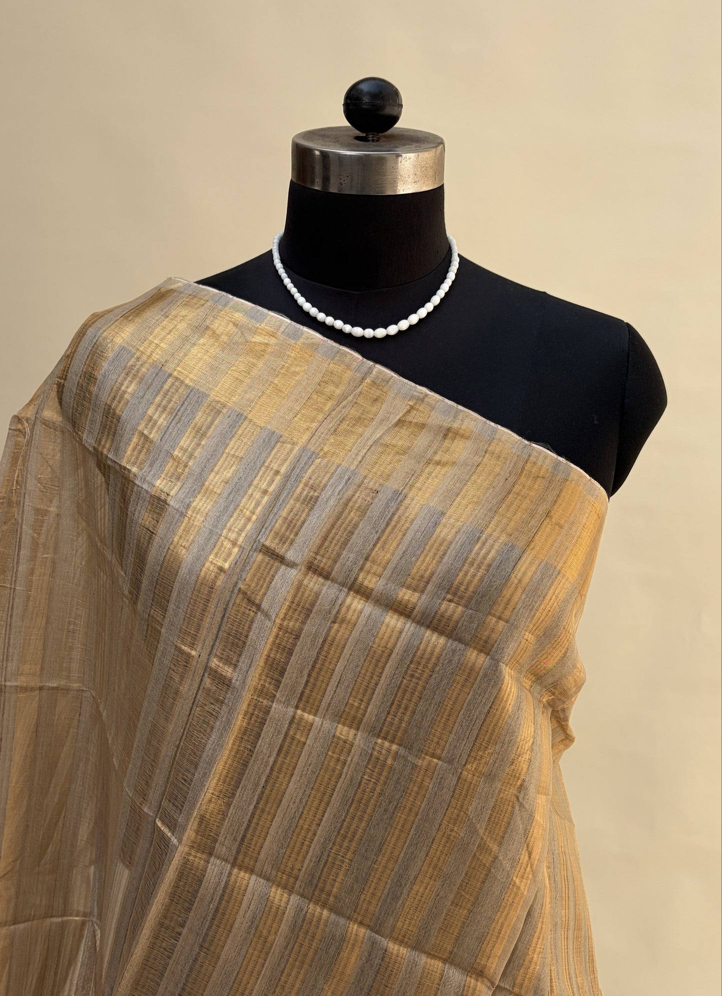 Oceanic Blue Tussar Silk Saree