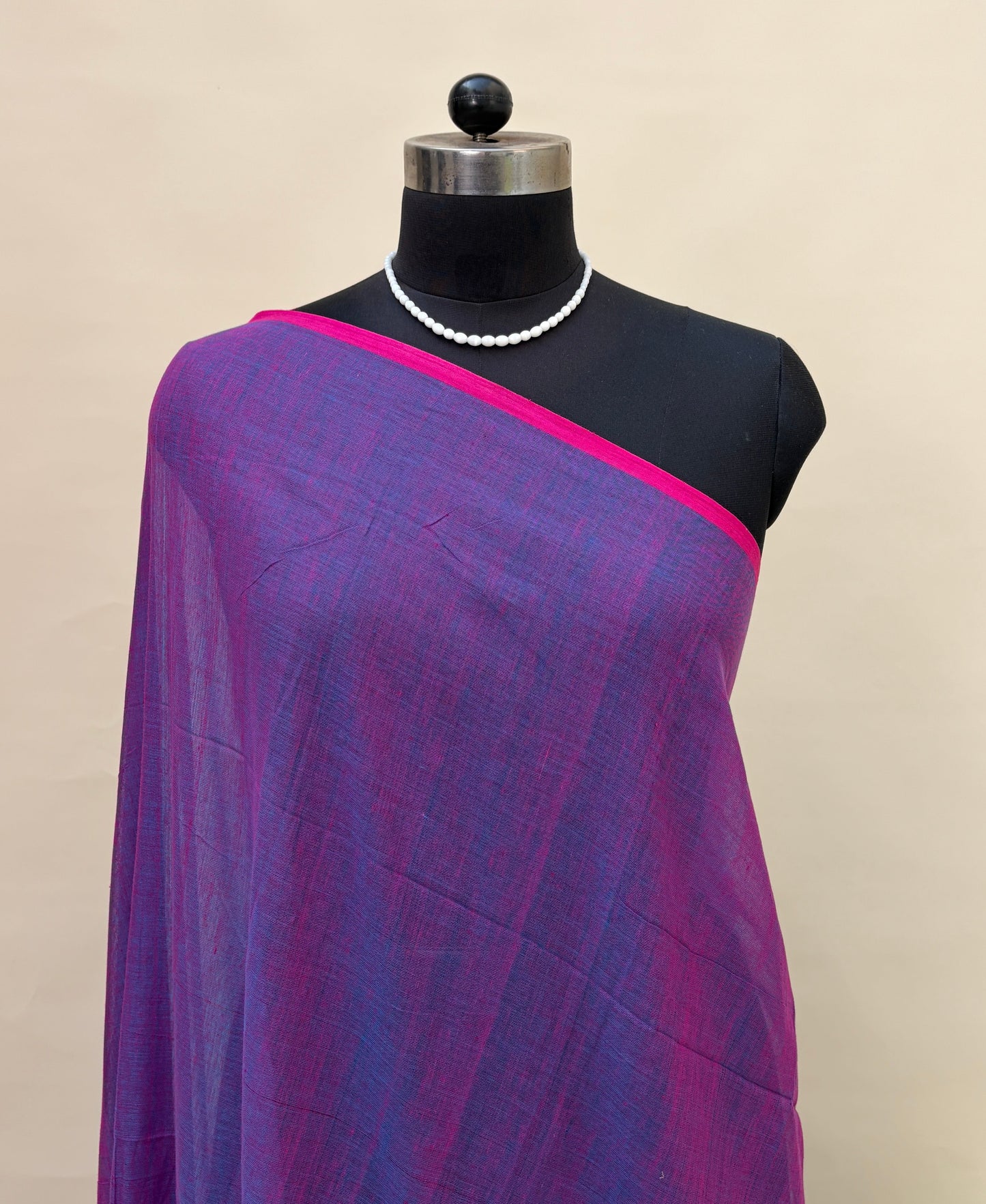 Bloom Violet Pure Cotton Jamdani Saree