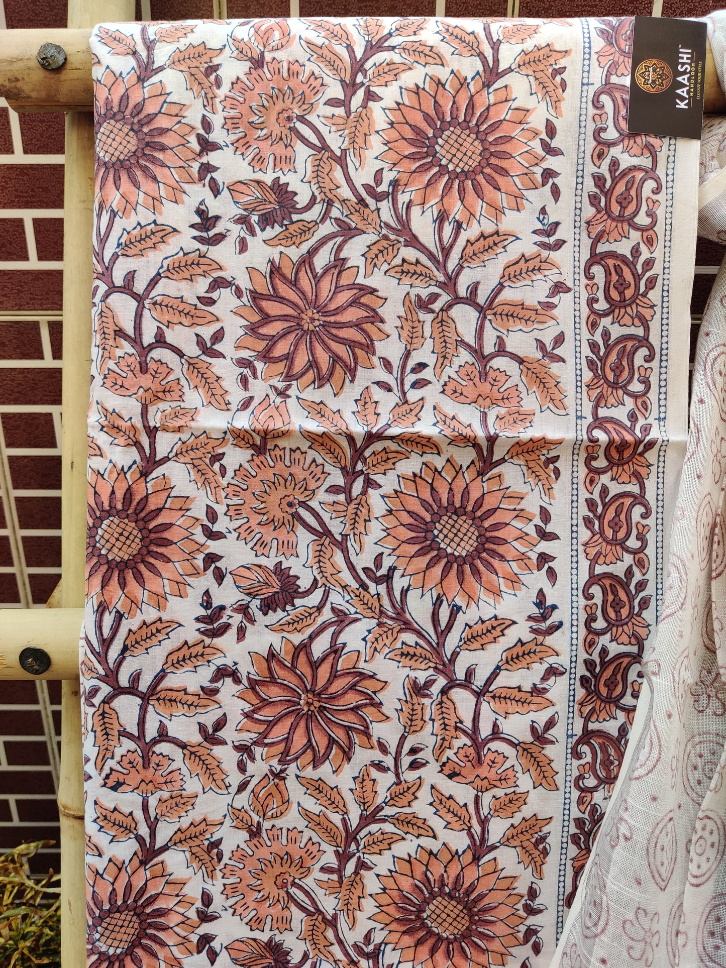 Brown & White HBP Cotton Suit with Linen Dupatta CLHB-0001