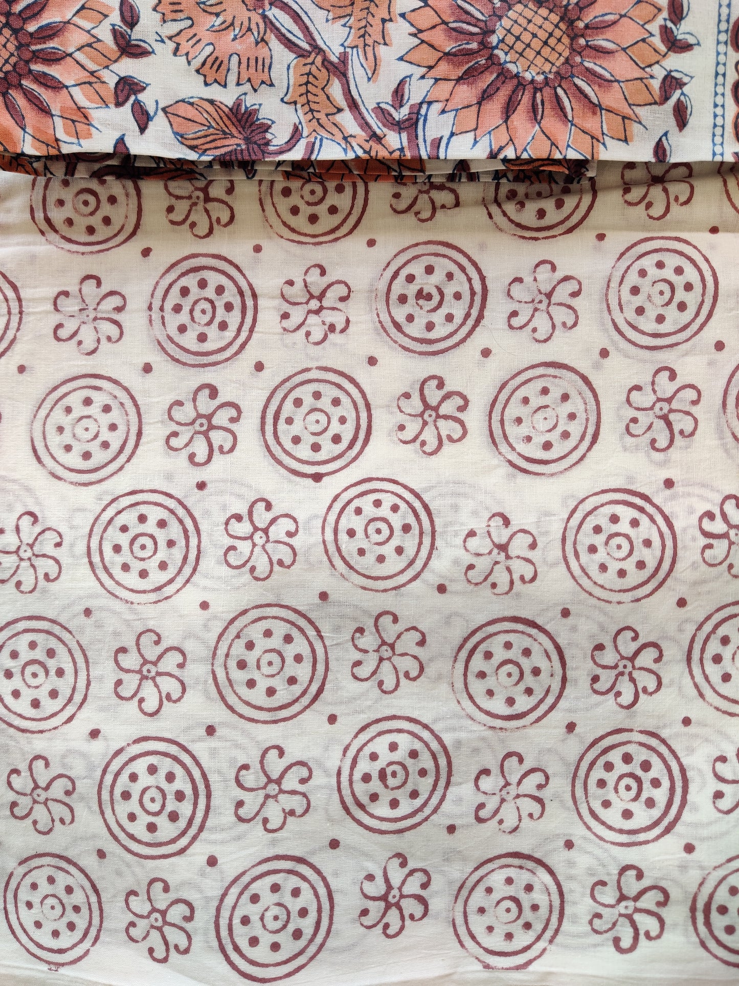 Brown & White HBP Cotton Suit with Linen Dupatta CLHB-0001